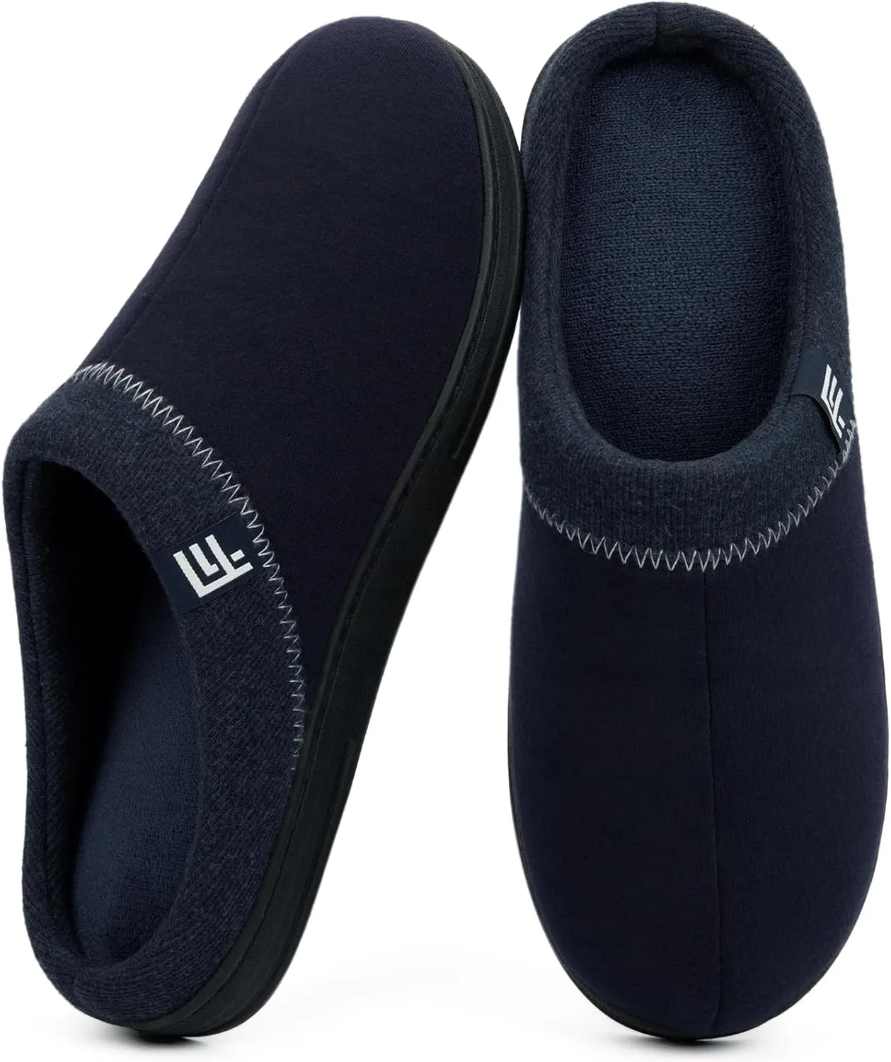FamilyFairy Men's Memory Foam House Slippers Warm Slip-On Bedroom Shoes