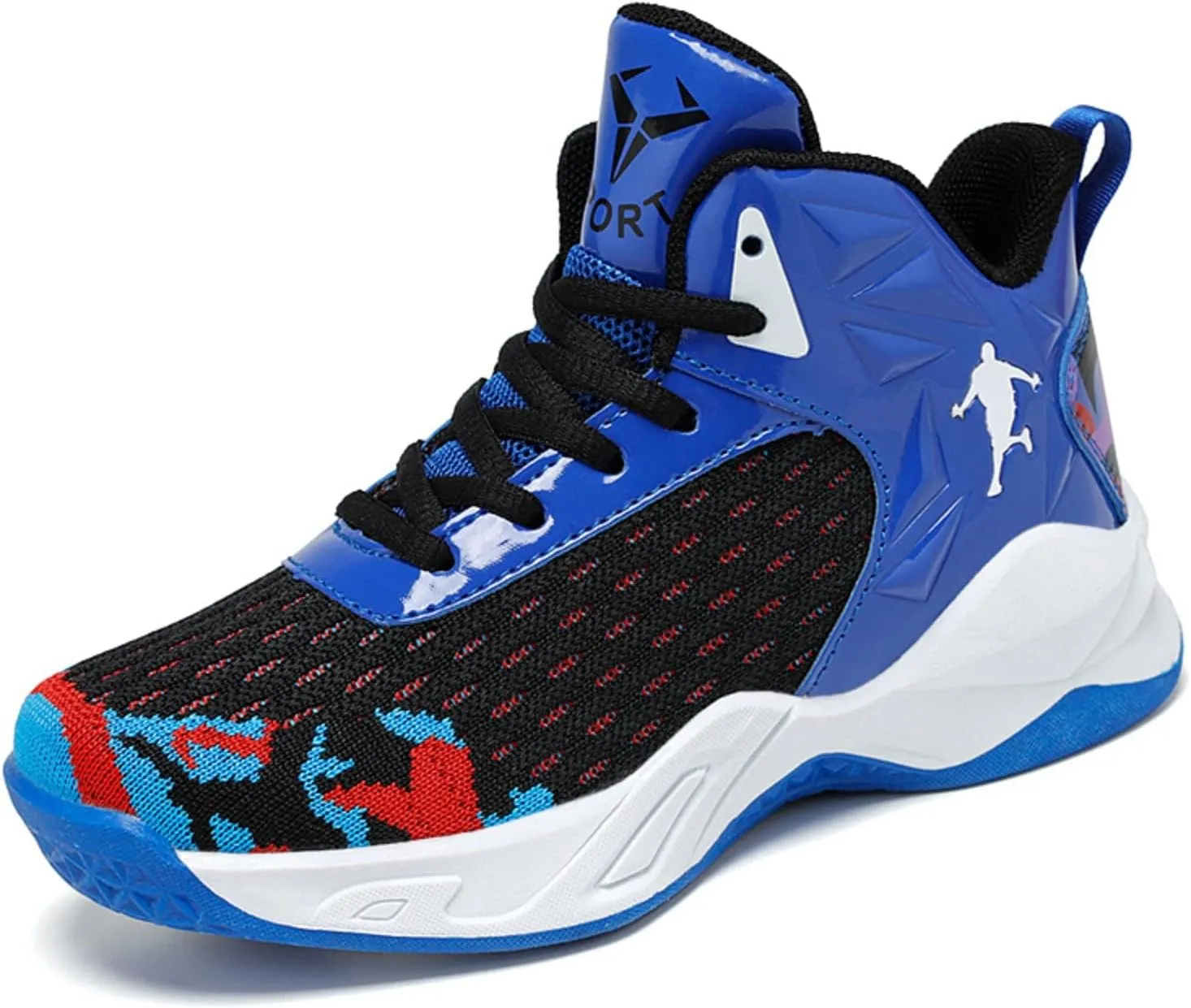 Fashion Anti Slip Wear Resistant High top Children's Sports Basketball Shoe