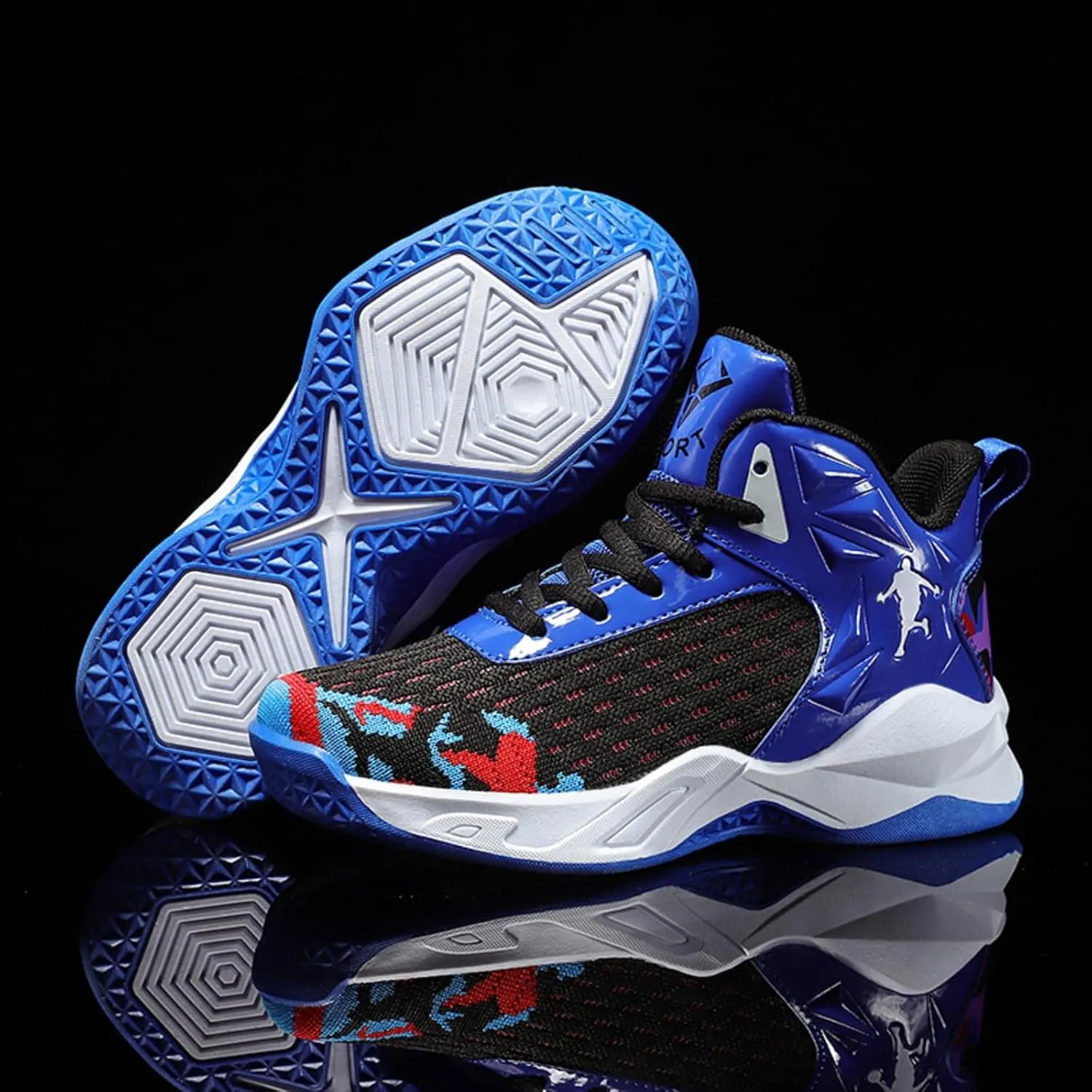 Fashion Anti Slip Wear Resistant High top Children's Sports Basketball Shoe