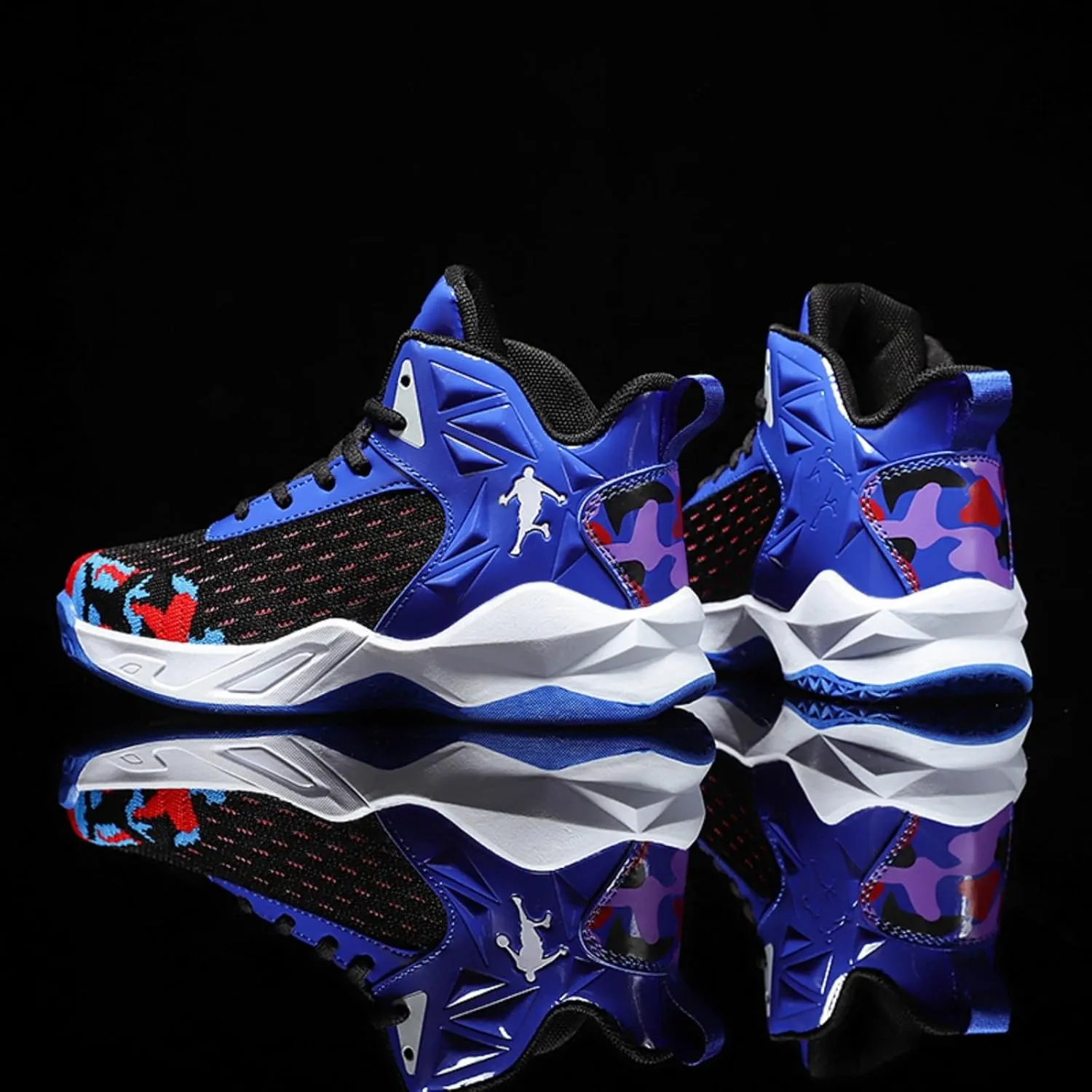 Fashion Anti Slip Wear Resistant High top Children's Sports Basketball Shoe