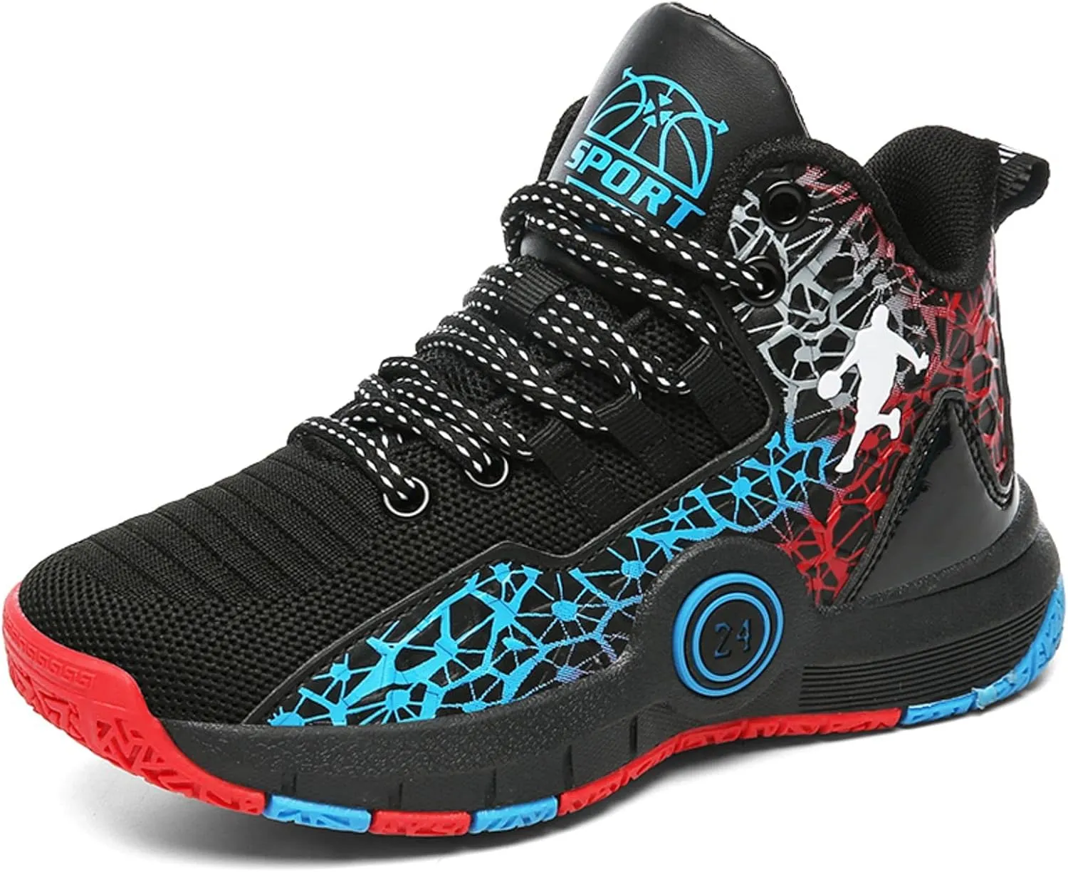 Fashion Anti Slip Wear Resistant High top Children's Sports Basketball Shoe