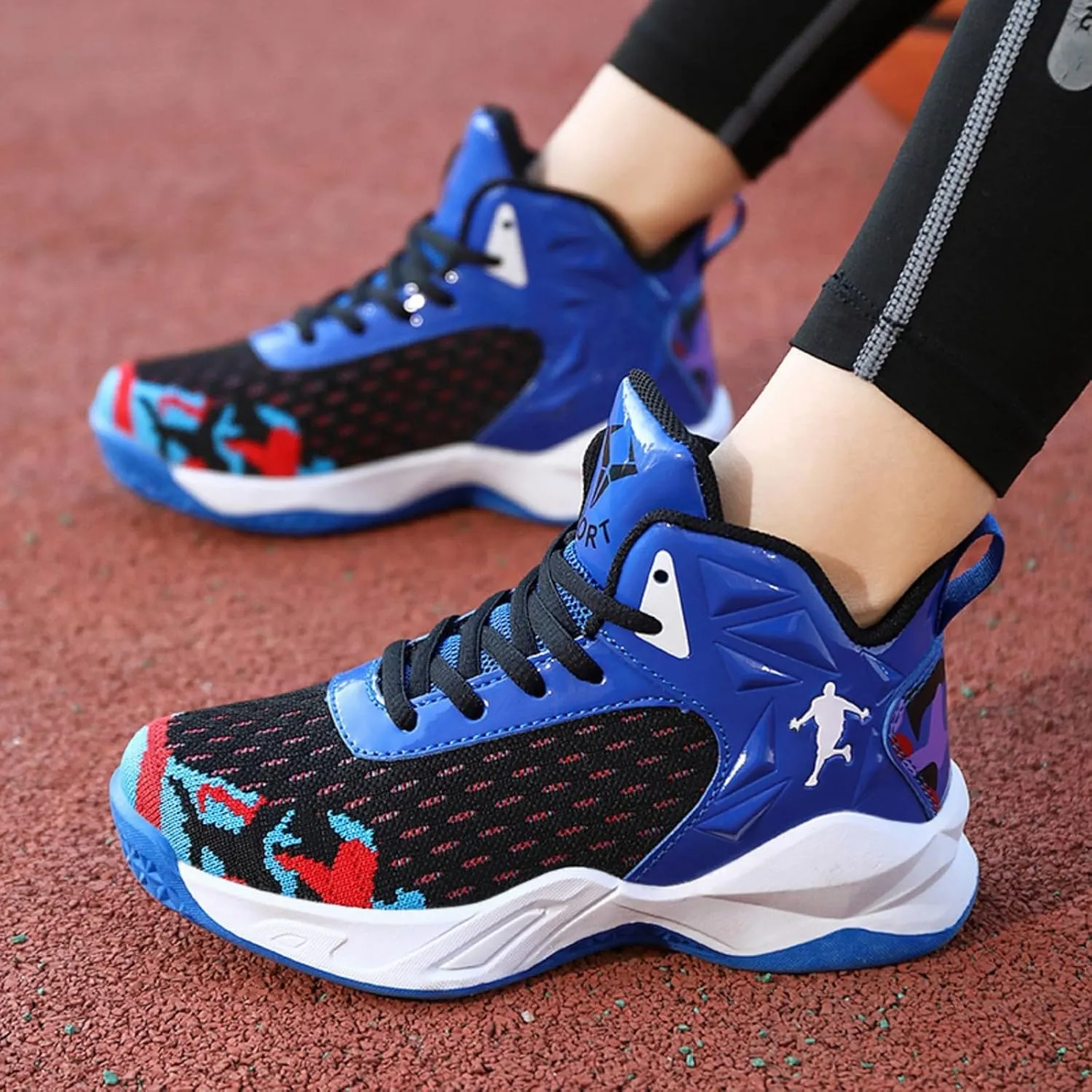 Fashion Anti Slip Wear Resistant High top Children's Sports Basketball Shoe