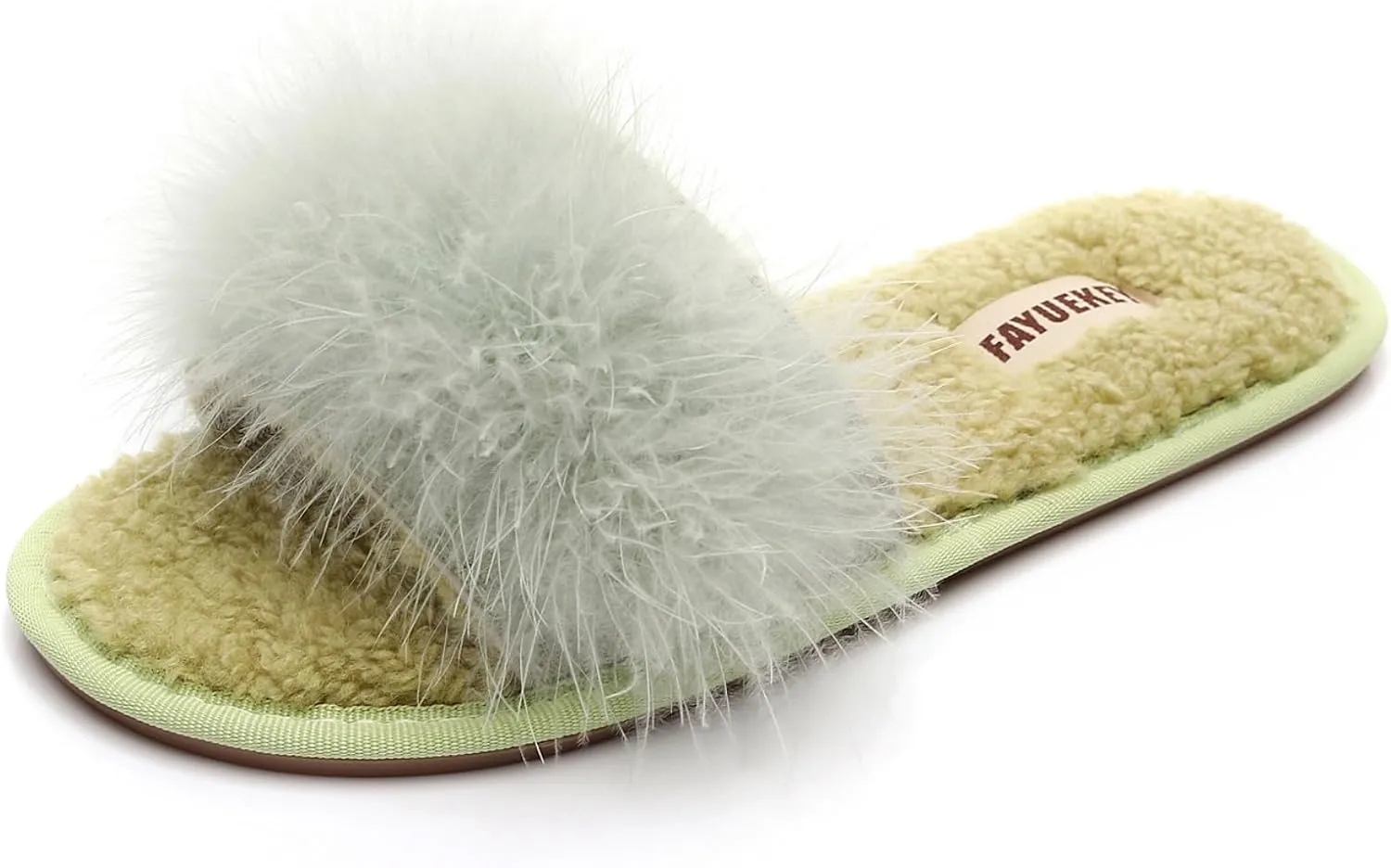 FAYUEKEY Fuzzy Slippers for Women Fluffy Furry House Bedroom Shoes