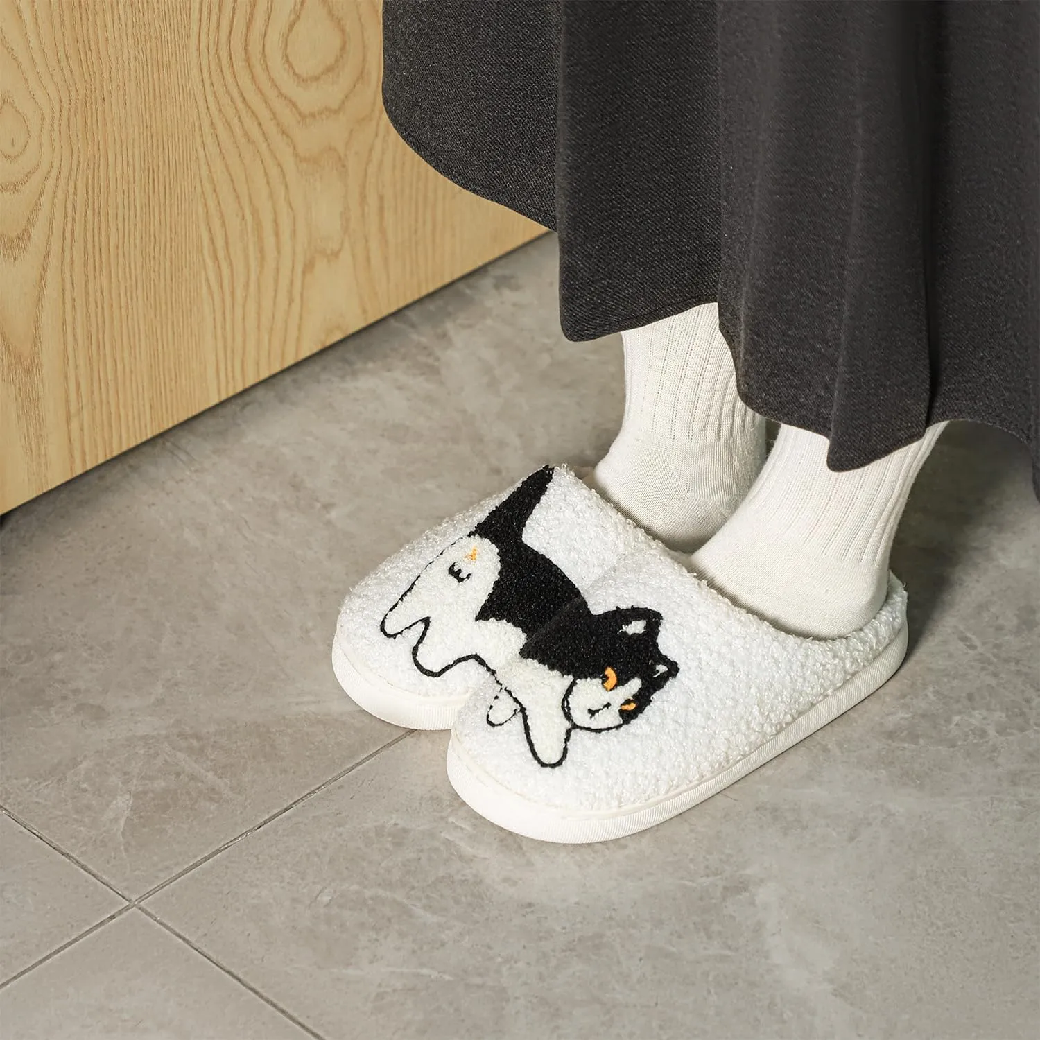 Gaolinci Funny Cat Cotton Slippers, Cute Cat Butt Home Slippers for Women