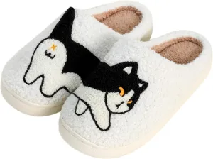 Gaolinci Funny Cat Cotton Slippers, Cute Cat Butt Home Slippers for Women