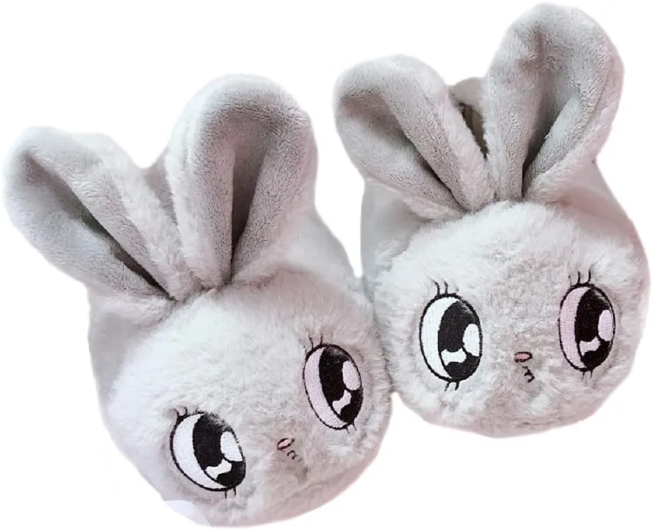 HANDKEI Winter bunny cartoon animal plush slippers men's and women's indoor warm cotton slippers
