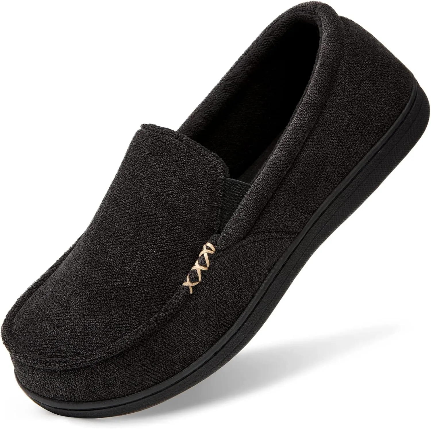 HomeTop Men's House Slippers Memory Foam Shoes Moccasins Style Indoor Outdoor Classic Breathable Premium Microsuede Washable Slippers