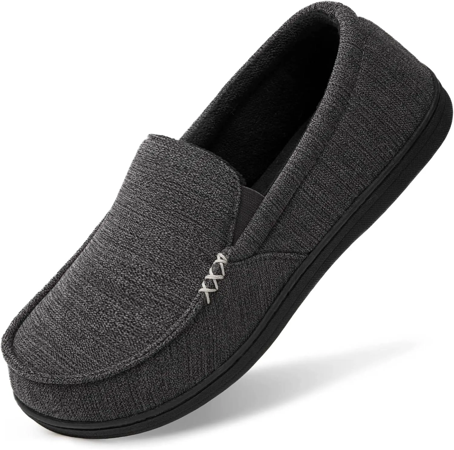 HomeTop Men's House Slippers Memory Foam Shoes Moccasins Style Indoor Outdoor Classic Breathable Premium Microsuede Washable Slippers