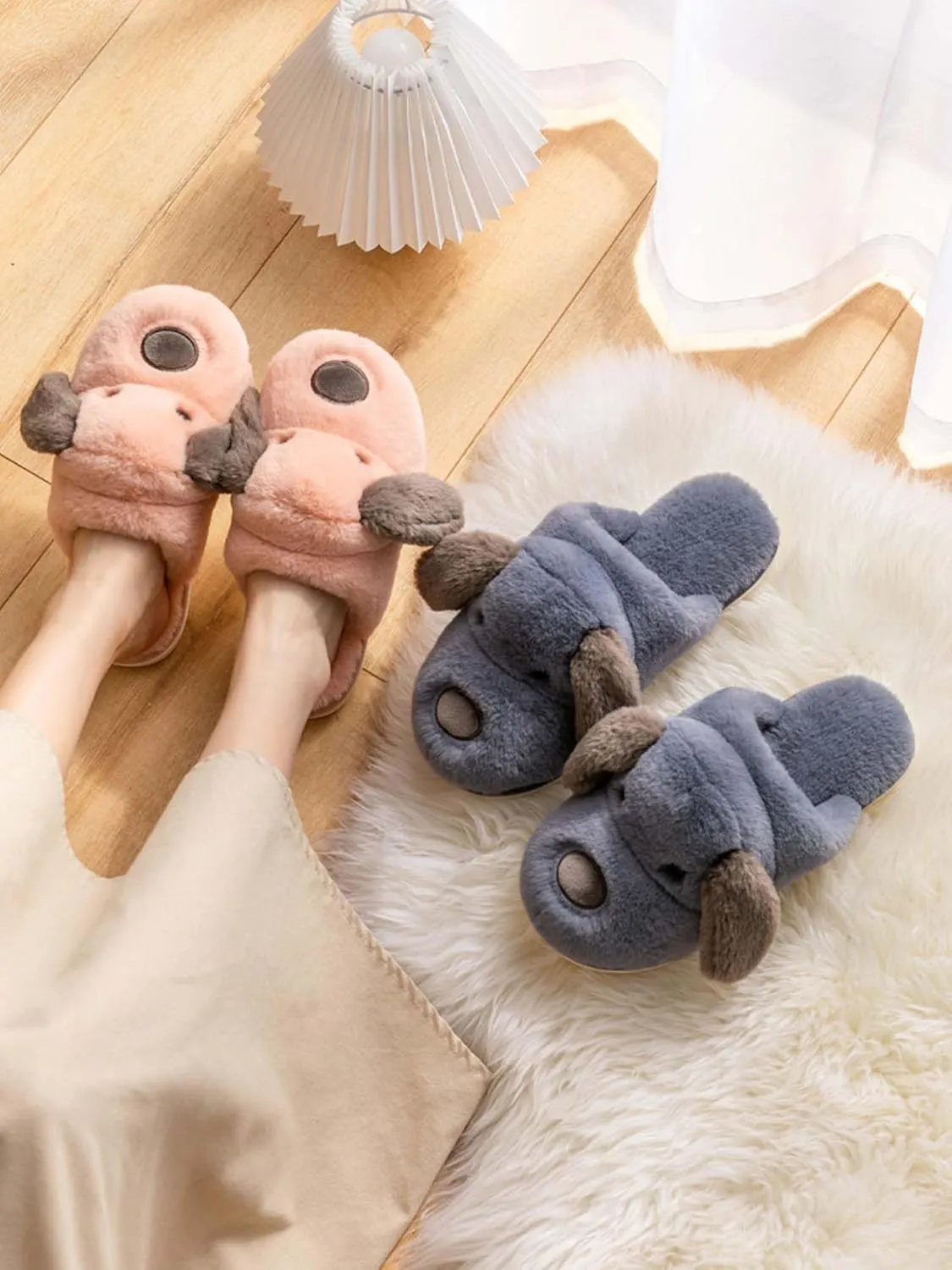 Hopelong Women Slippers,Bunny Slippers for Women,Cute Bunny Ear Slippers,Cute Fuzzy Slippers,Indoor Women Animal Slippers