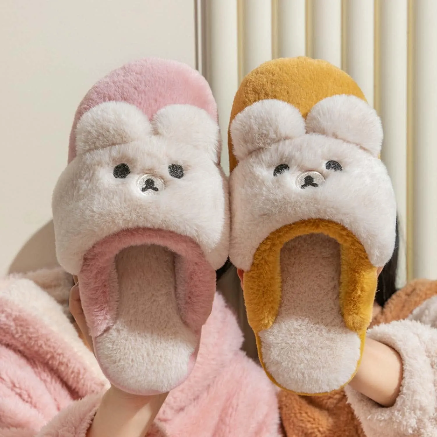 Hopelong Women Slippers,Bunny Slippers for Women,Cute Bunny Ear Slippers,Cute Fuzzy Slippers,Indoor Women Animal Slippers
