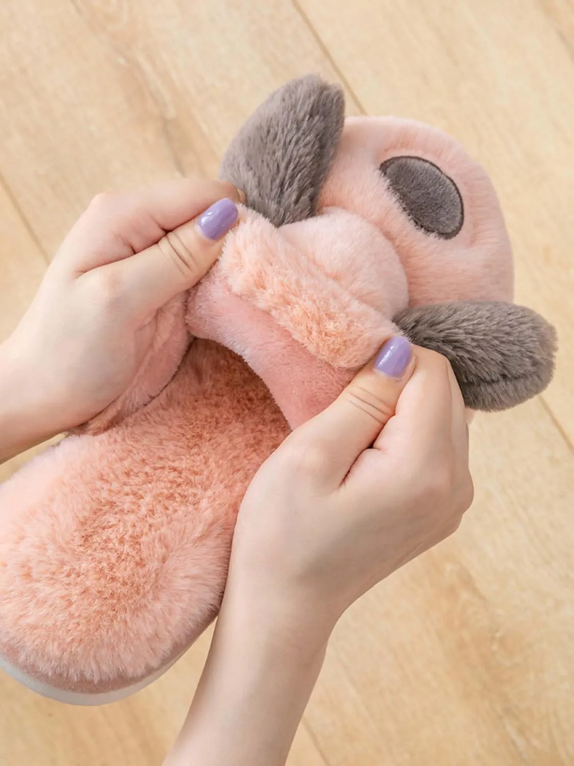 Hopelong Women Slippers,Bunny Slippers for Women,Cute Bunny Ear Slippers,Cute Fuzzy Slippers,Indoor Women Animal Slippers