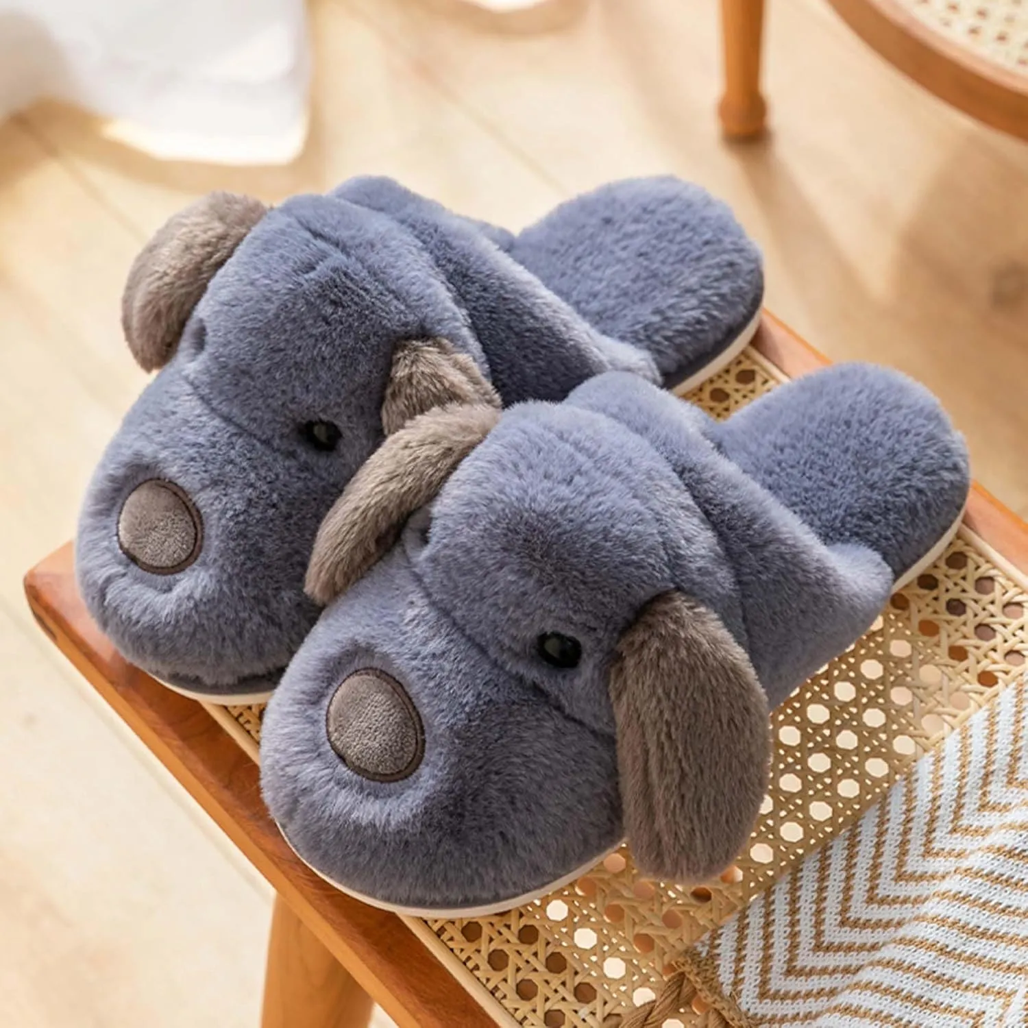 Hopelong Women Slippers,Bunny Slippers for Women,Cute Bunny Ear Slippers,Cute Fuzzy Slippers,Indoor Women Animal Slippers