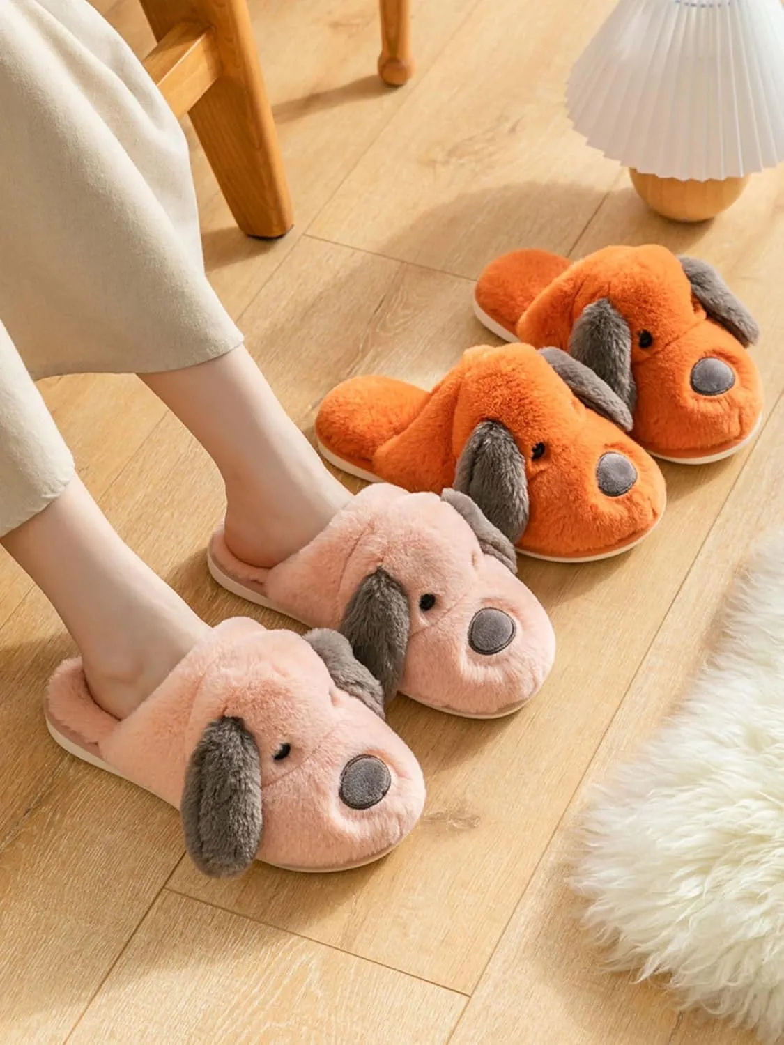 Hopelong Women Slippers,Bunny Slippers for Women,Cute Bunny Ear Slippers,Cute Fuzzy Slippers,Indoor Women Animal Slippers