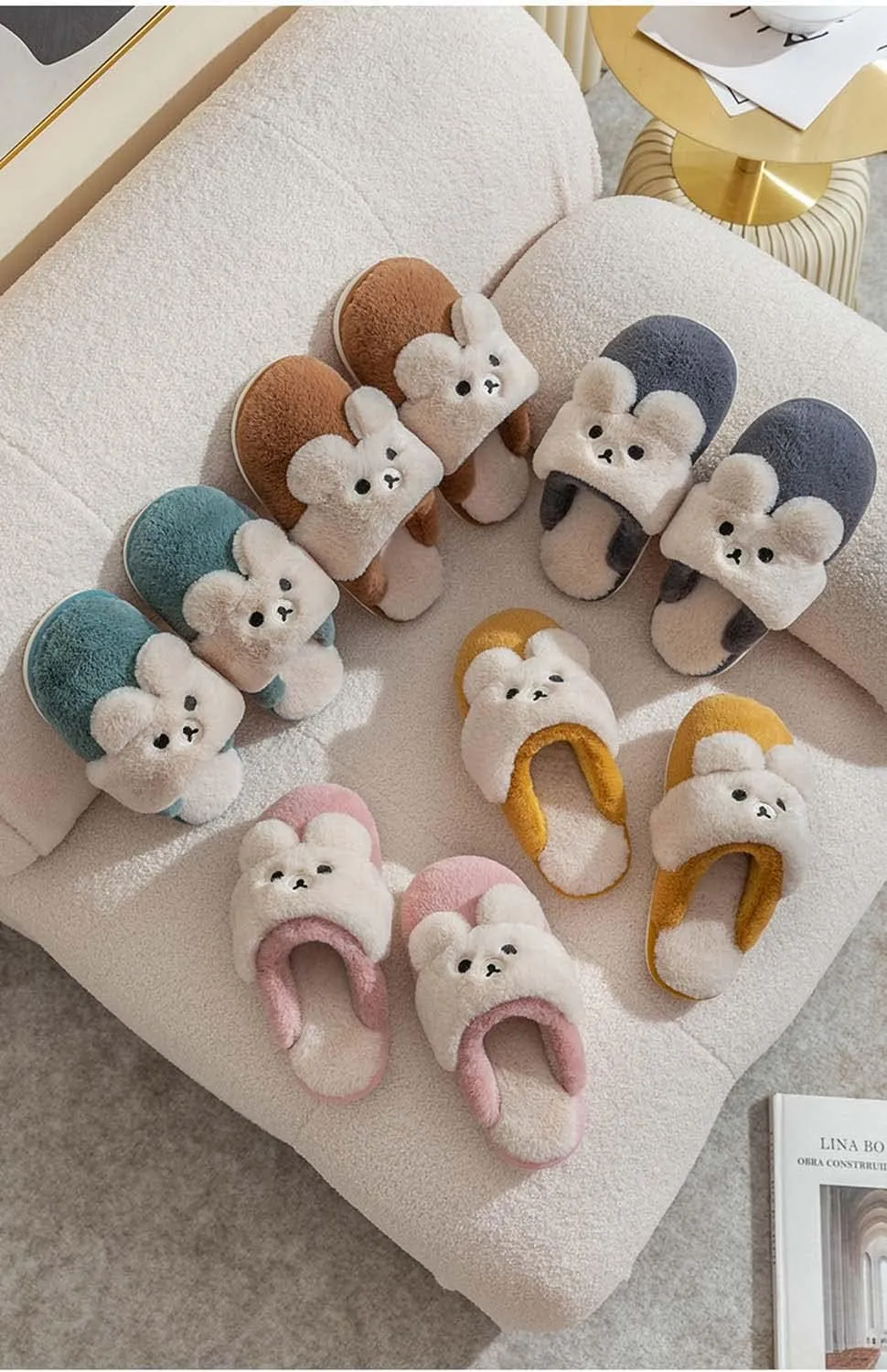 Hopelong Women Slippers,Bunny Slippers for Women,Cute Bunny Ear Slippers,Cute Fuzzy Slippers,Indoor Women Animal Slippers
