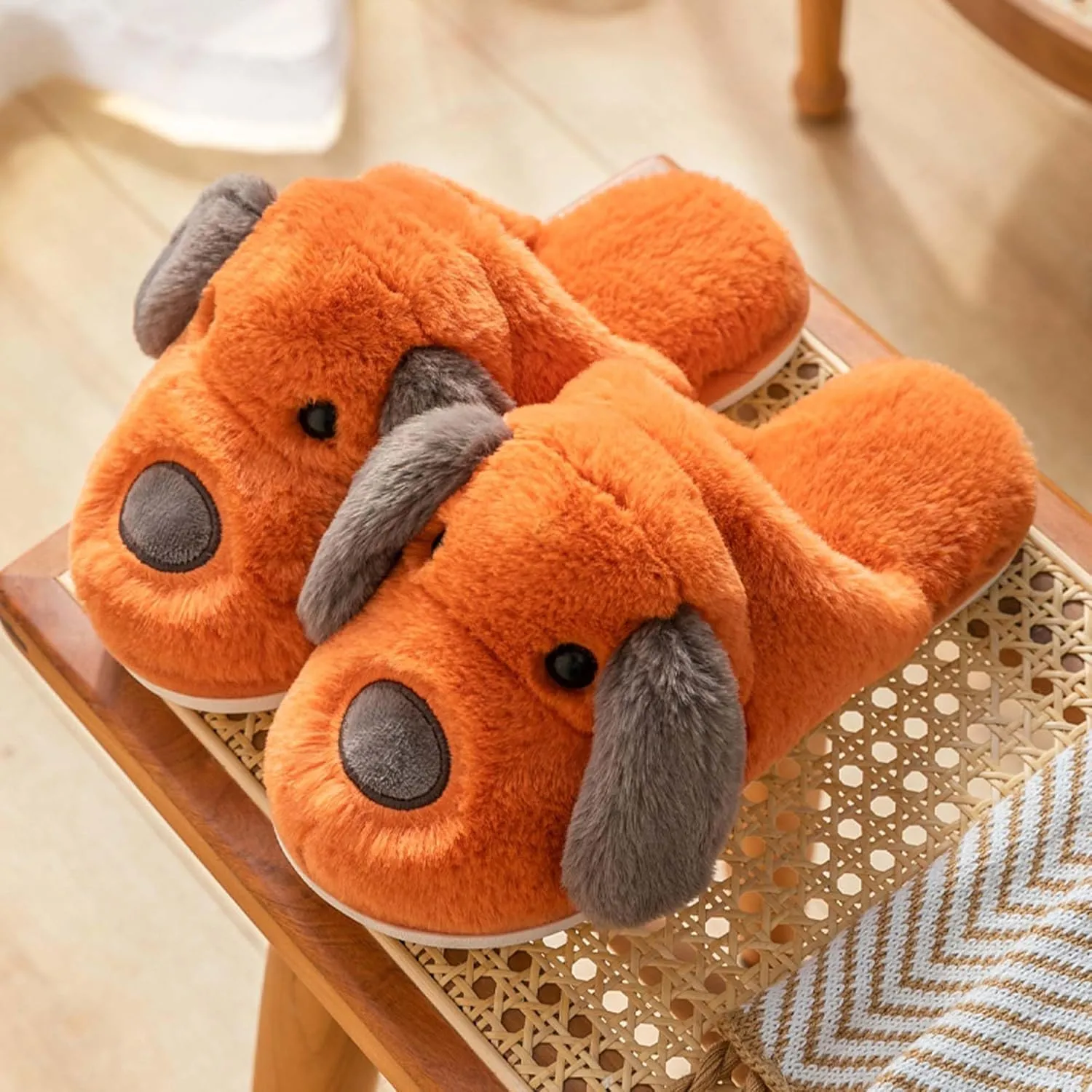 Hopelong Women Slippers,Bunny Slippers for Women,Cute Bunny Ear Slippers,Cute Fuzzy Slippers,Indoor Women Animal Slippers