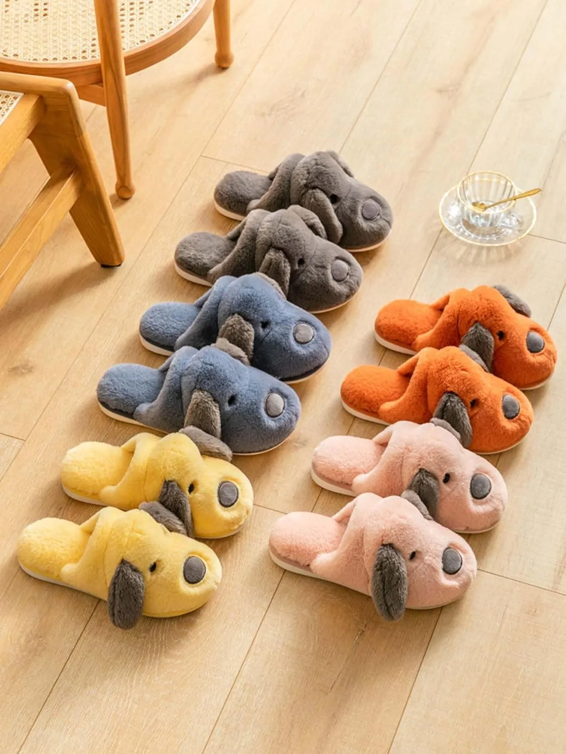 Hopelong Women Slippers,Bunny Slippers for Women,Cute Bunny Ear Slippers,Cute Fuzzy Slippers,Indoor Women Animal Slippers