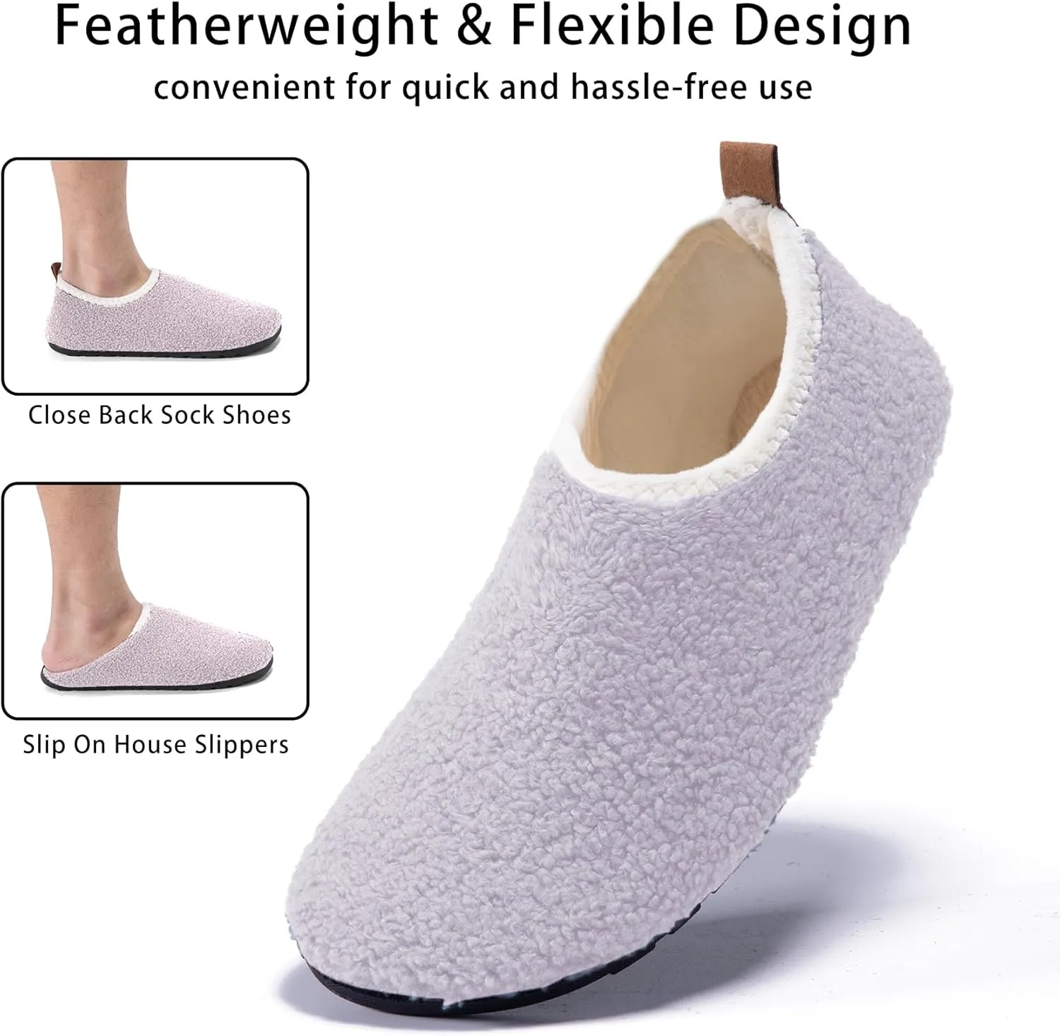 House Slippers for Women Men Travel Slippers Socks Non Slip Barefoot Indoor Bedroom Shoes