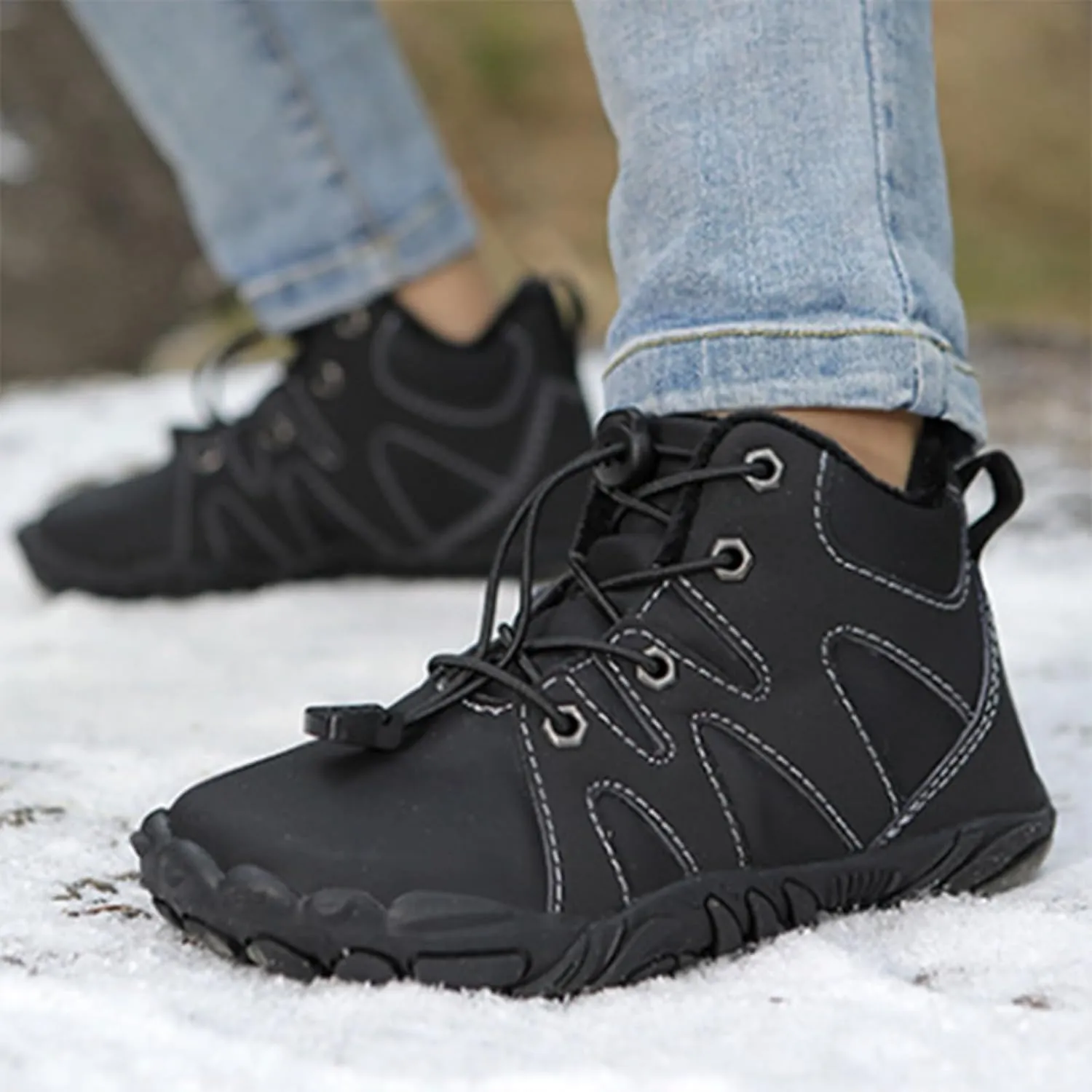 Kids Water Proof Barefoot Shoes for Boys Girls Fall Winter Warm 𝐐uick 𝗗ry Shoe Toddler Slip on Wide Toe Box Hiking