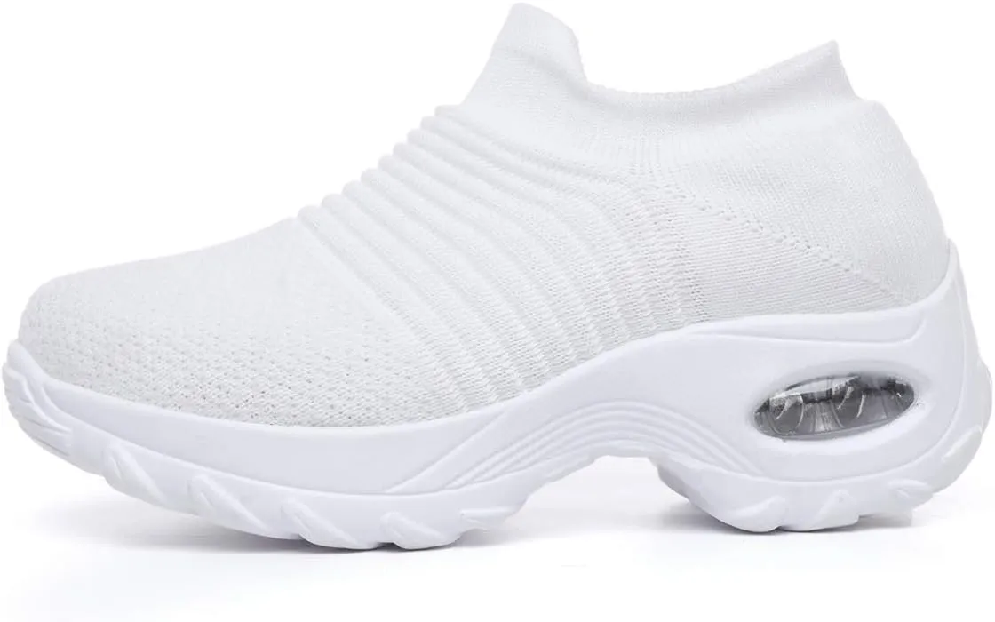 LIBINXIF Women's Walking Shoes Sock Sneakers Mesh Slip On Air Cushion Lady Girls Modern Jazz Dance Easy Shoes Platform Loafers Sneakers