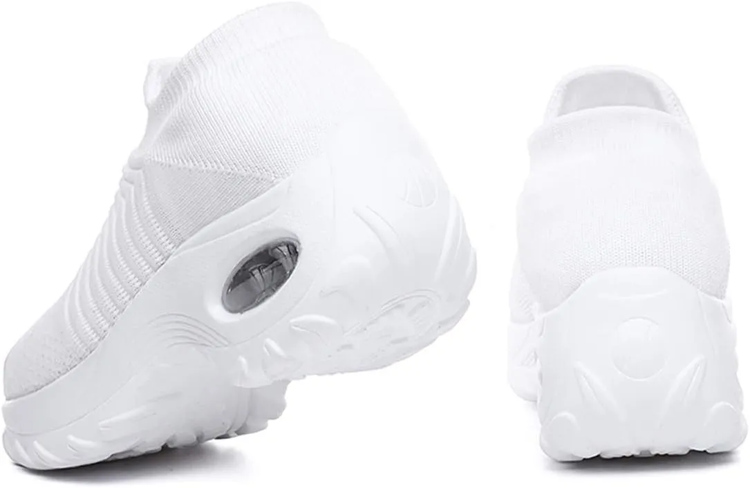 LIBINXIF Women's Walking Shoes Sock Sneakers Mesh Slip On Air Cushion Lady Girls Modern Jazz Dance Easy Shoes Platform Loafers Sneakers