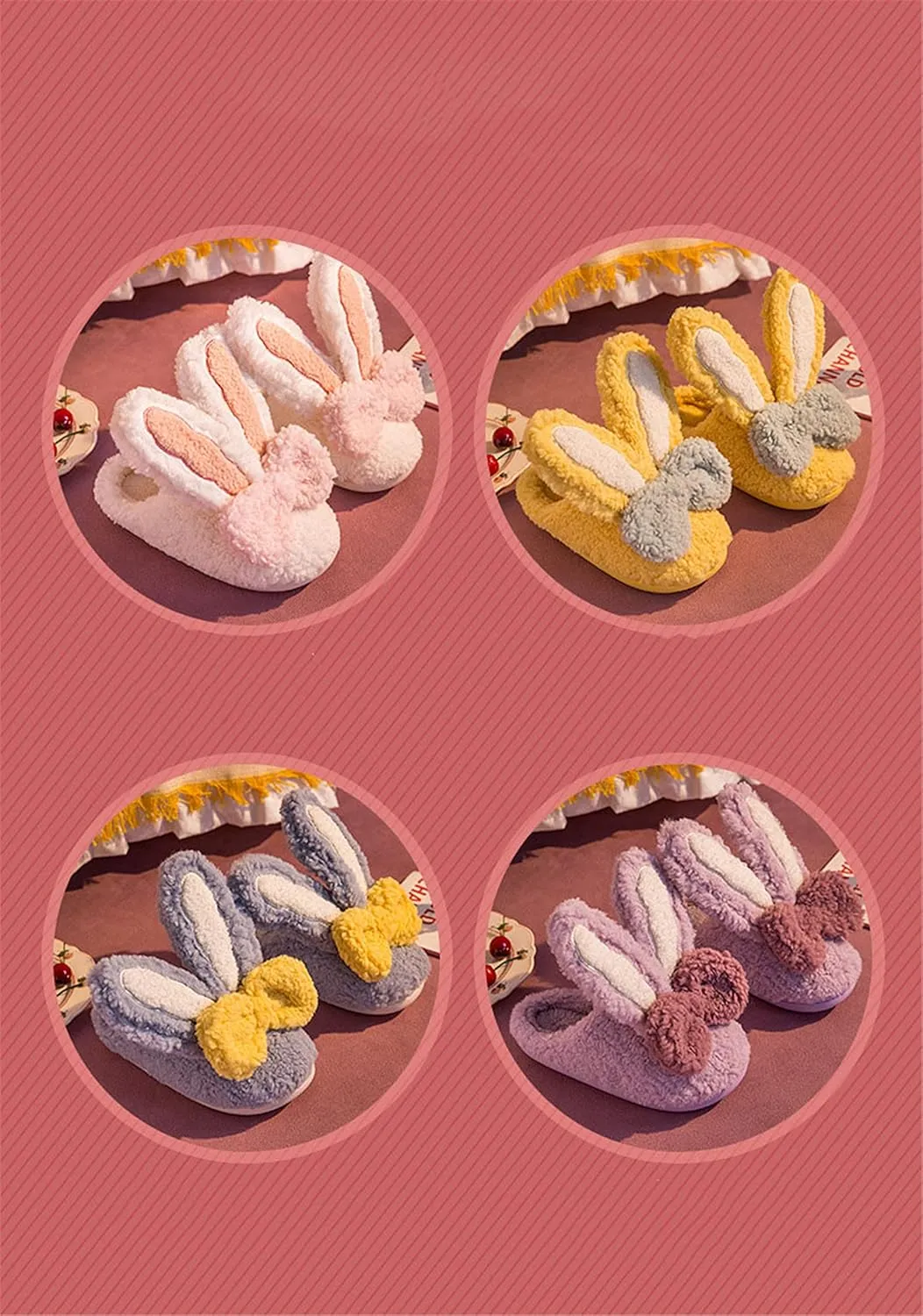Long Ear bunny Cotton Slippers Ladies winter home slippers Plush fluffy warm slippers home cute cotton slippers comfortable cotton shoes