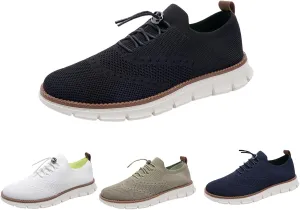 Mens Casual Dress Oxfords Breathable Knit Mesh Lace Up Lightweight Comfortable Walking Fashion Sneakers
