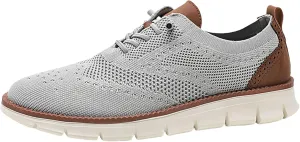Mens Dress Shoes Work Shoes Wide Width Non Slip Casual Dress Lightweight Breathable Basic Relaxed Shoe Business Workout Walking Running Outdoor Sneakers Mesh Knit Lace-Up Soft Loafers Oxfords