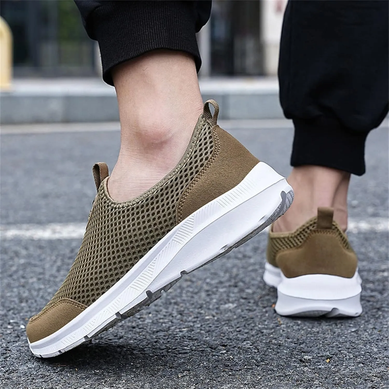 Men's Running Shoes Casual Slip on Walking Tennis Gym Sneakers Lightweight Breathable Mesh Workout Sports Sneakers