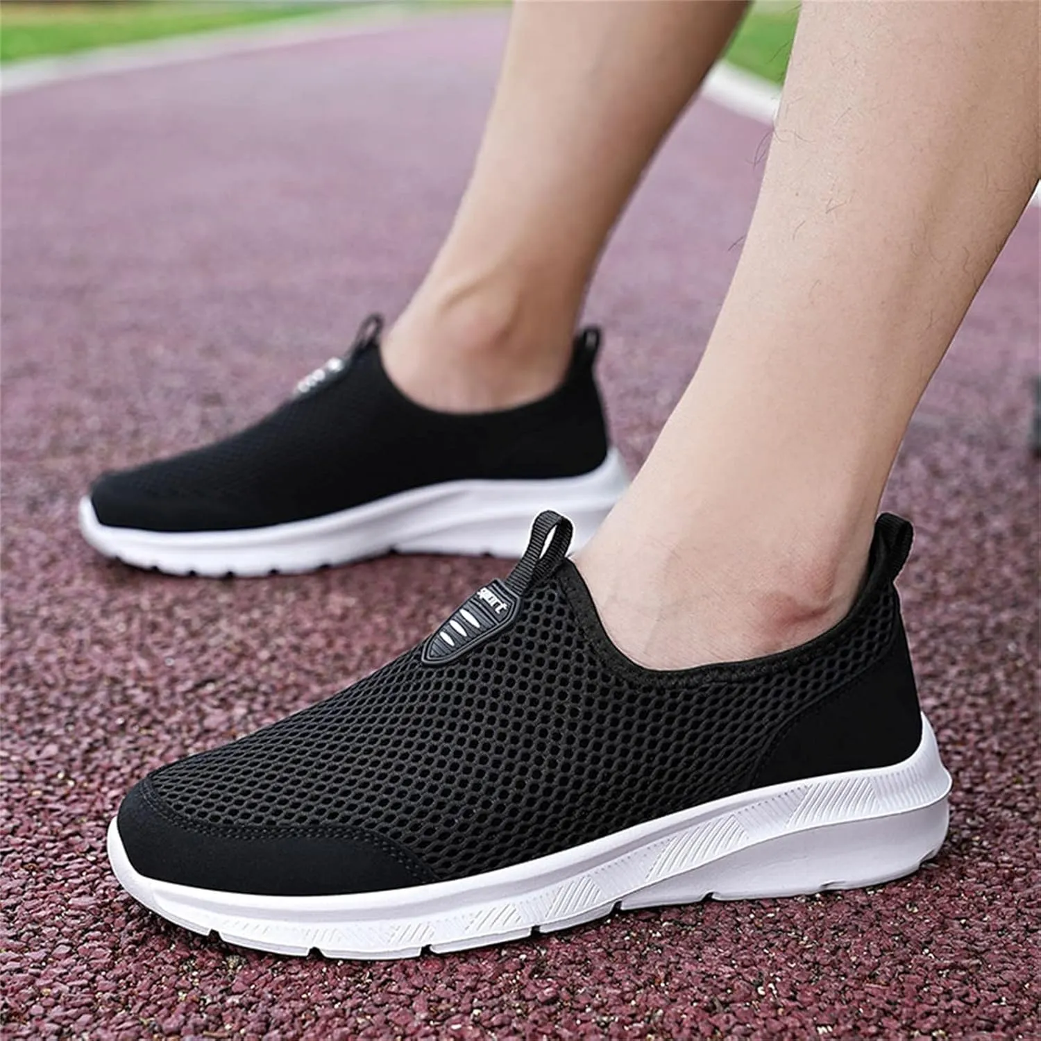 Men's Running Shoes Casual Slip on Walking Tennis Gym Sneakers Lightweight Breathable Mesh Workout Sports Sneakers