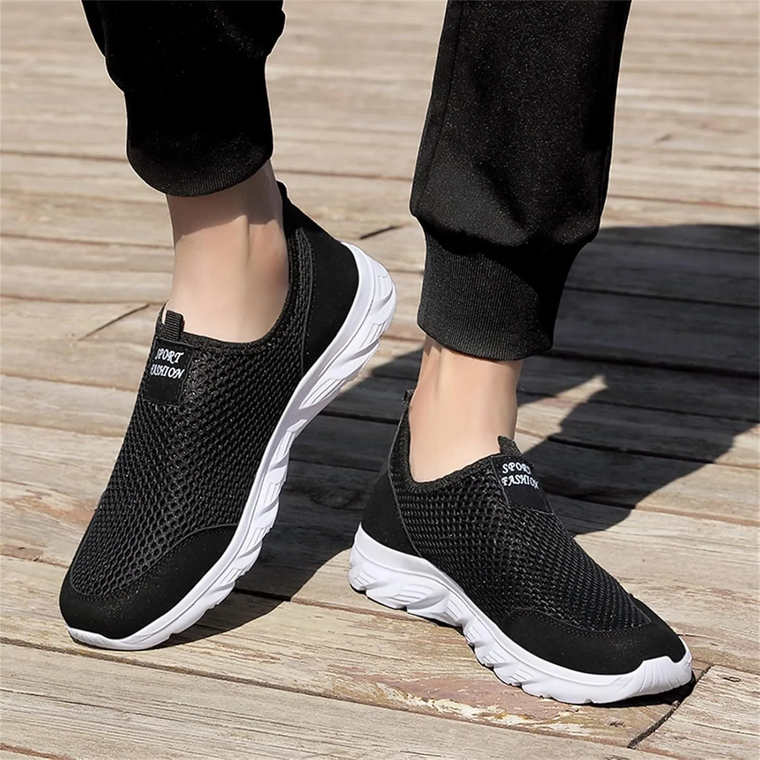 Men's Running Shoes Casual Slip on Walking Tennis Gym Sneakers Lightweight Breathable Mesh Workout Sports Sneakers