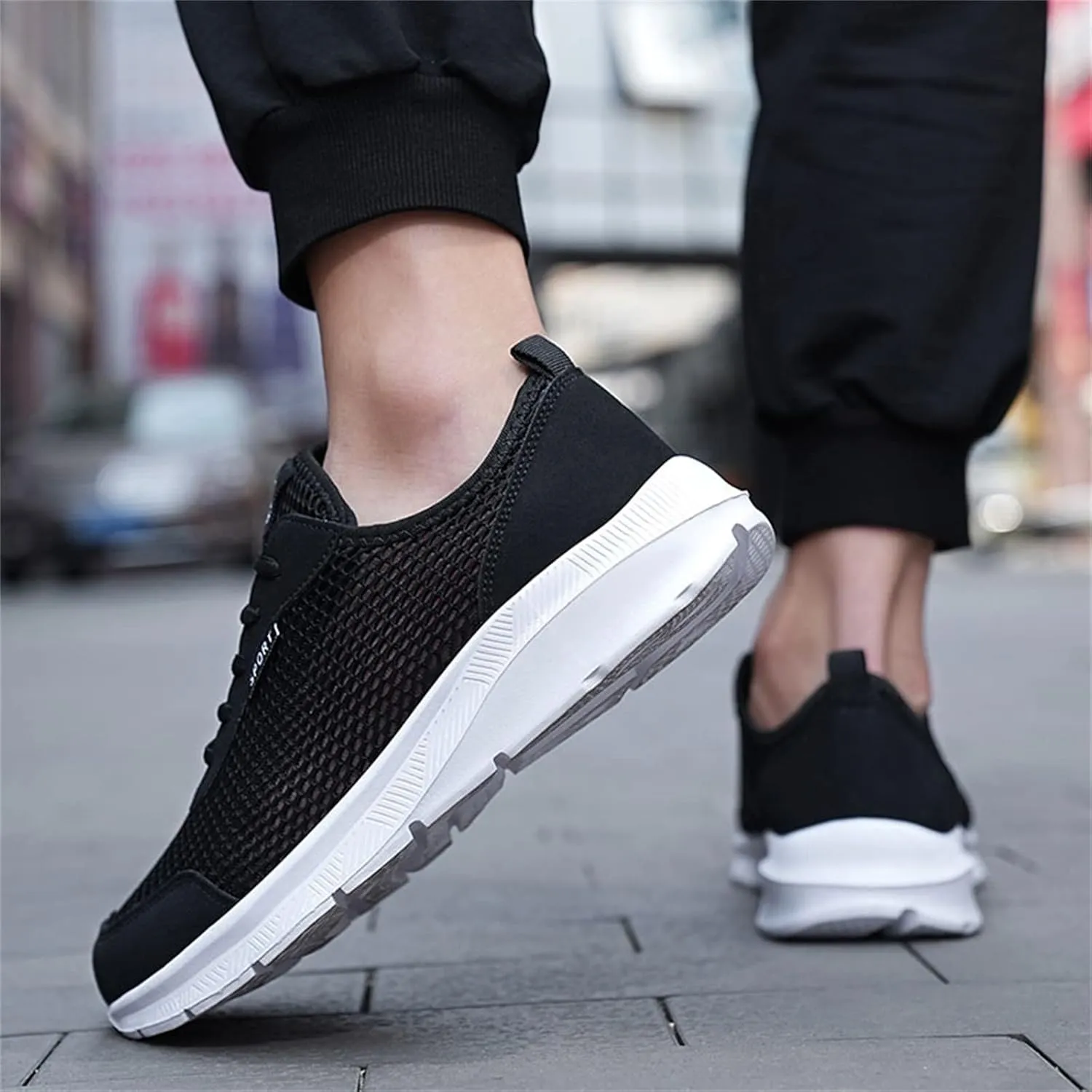 Men's Running Shoes Casual Slip on Walking Tennis Gym Sneakers Lightweight Breathable Mesh Workout Sports Sneakers