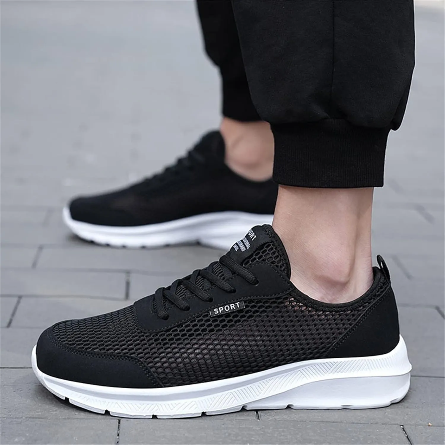 Men's Running Shoes Casual Slip on Walking Tennis Gym Sneakers Lightweight Breathable Mesh Workout Sports Sneakers