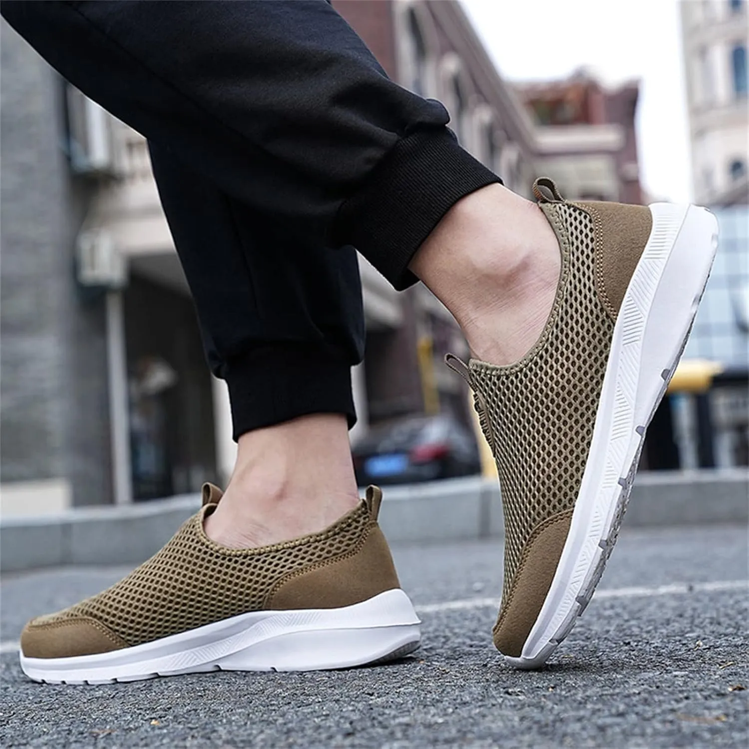 Men's Running Shoes Casual Slip on Walking Tennis Gym Sneakers Lightweight Breathable Mesh Workout Sports Sneakers