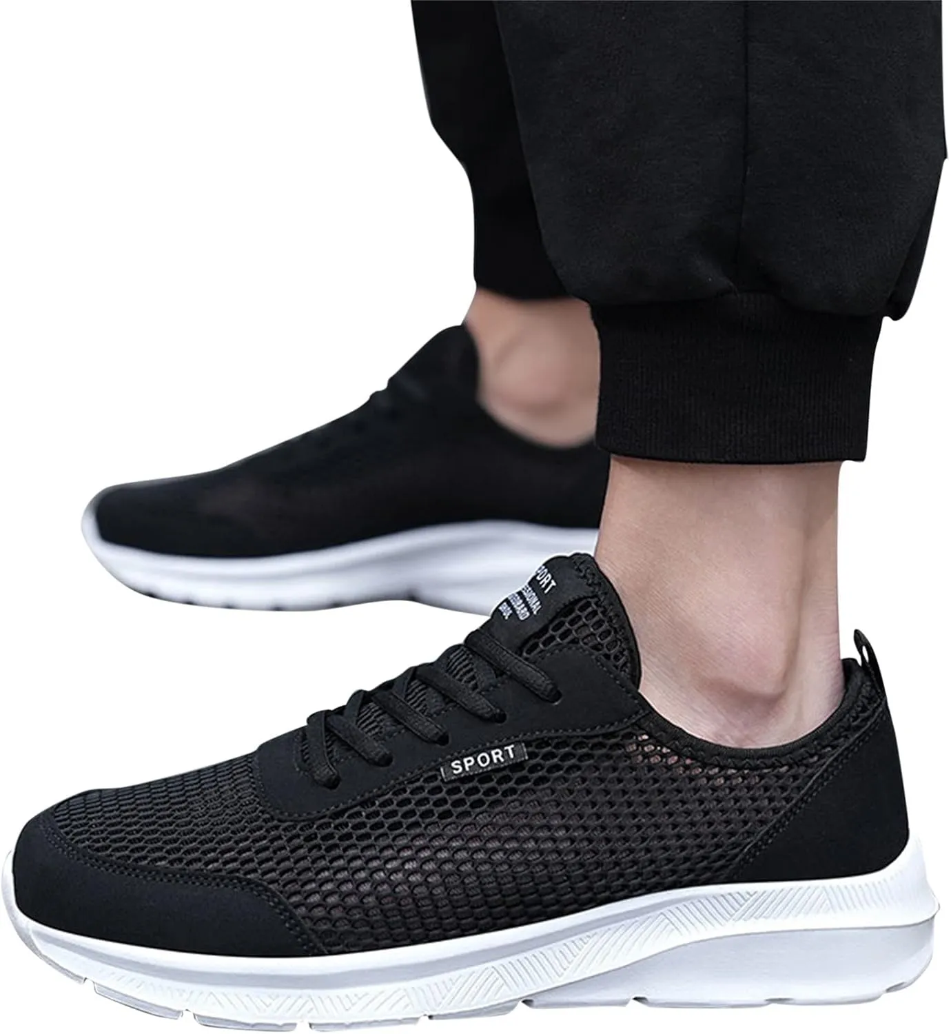 Men's Running Shoes Casual Slip on Walking Tennis Gym Sneakers Lightweight Breathable Mesh Workout Sports Sneakers