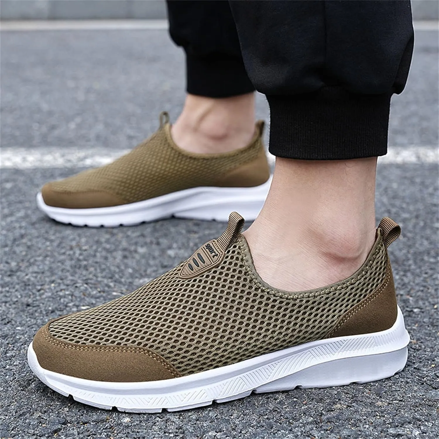Men's Running Shoes Casual Slip on Walking Tennis Gym Sneakers Lightweight Breathable Mesh Workout Sports Sneakers