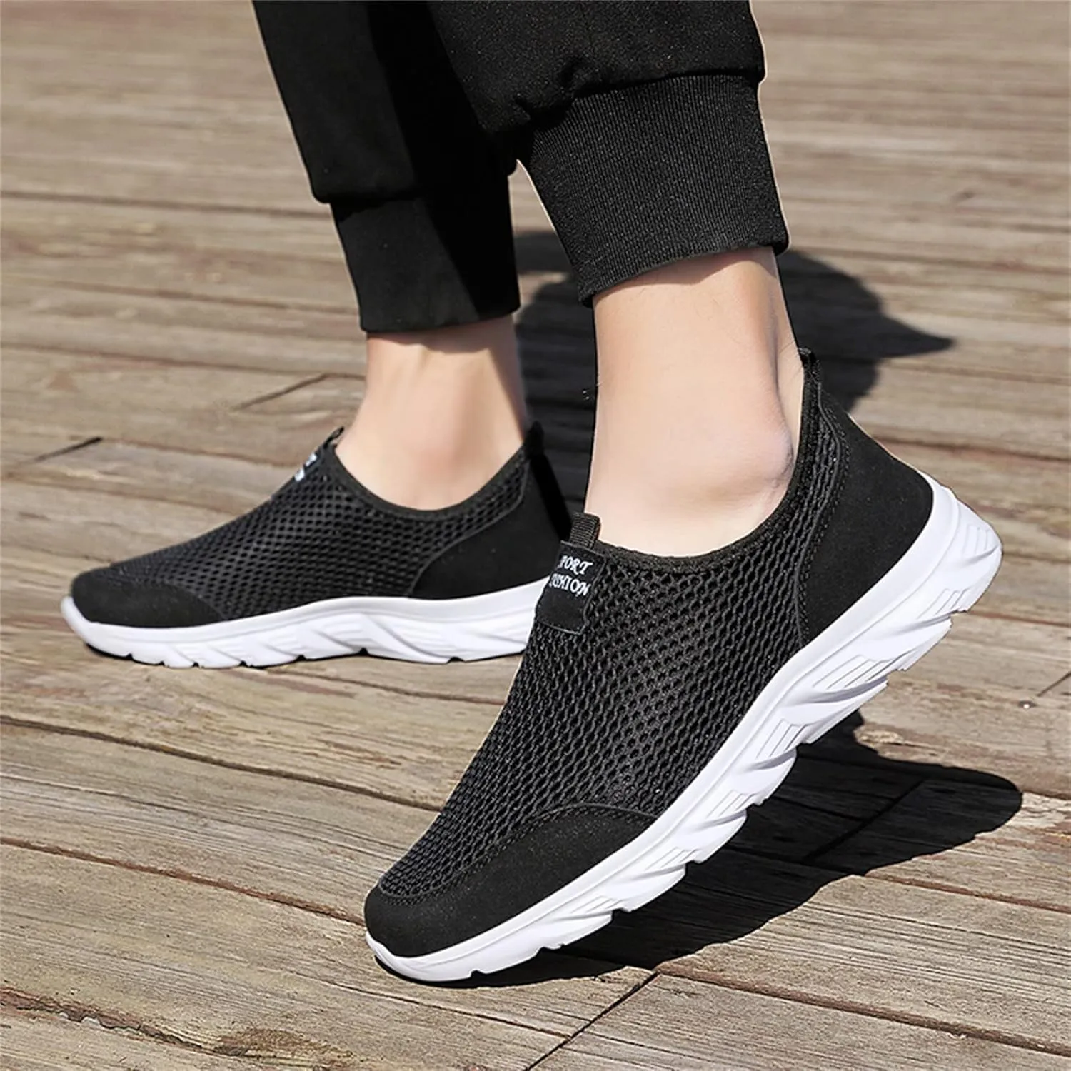 Men's Running Shoes Casual Slip on Walking Tennis Gym Sneakers Lightweight Breathable Mesh Workout Sports Sneakers