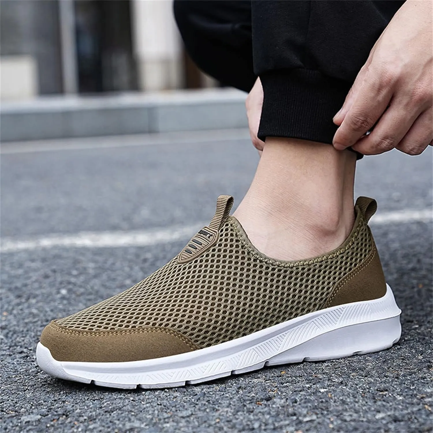 Men's Running Shoes Casual Slip on Walking Tennis Gym Sneakers Lightweight Breathable Mesh Workout Sports Sneakers