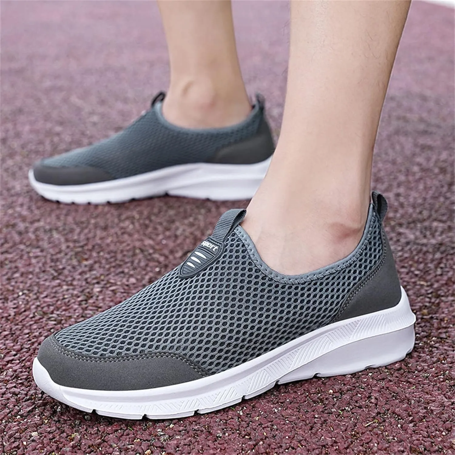 Mens Slip On Walking Shoes Lightweight Breathable Non Slip Running Shoes Comfortable Fashion Sneakers for Men
