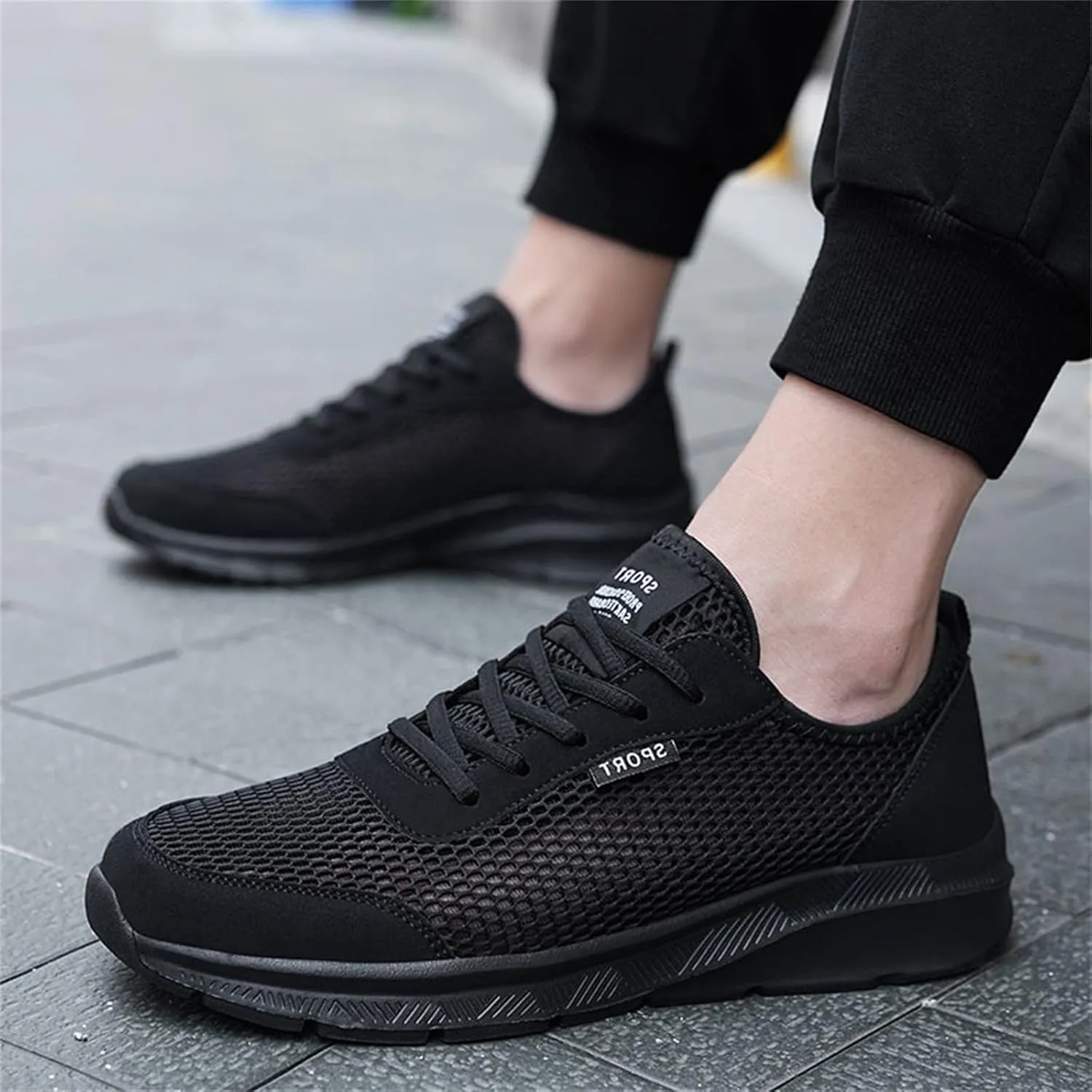 Mens Slip On Walking Shoes Lightweight Breathable Non Slip Running Shoes Comfortable Fashion Sneakers for Men