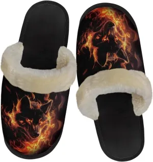 Men'S Slippers Warm Fuzzy Comfy House Shoes Comfortable Spacious Elastic Soft Winter Breathable Warm Plush Flat Slides for Travel US XS-XL Black Sole