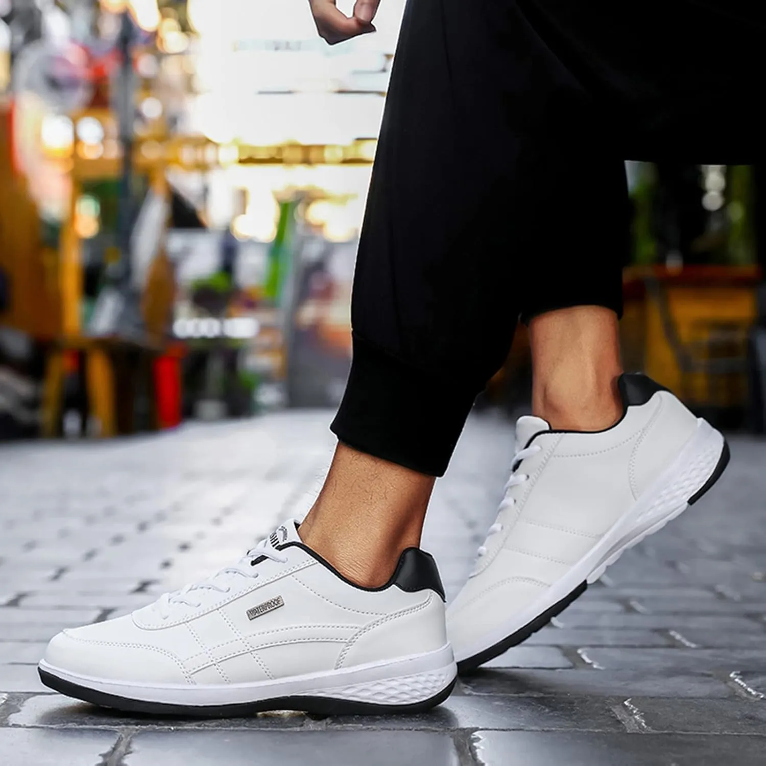 Mens Sneakers Waterproof Hiking Shoes Lightweight Tennis Shoes Comfortable Walking Shoes Outdoor Trekking Shoes
