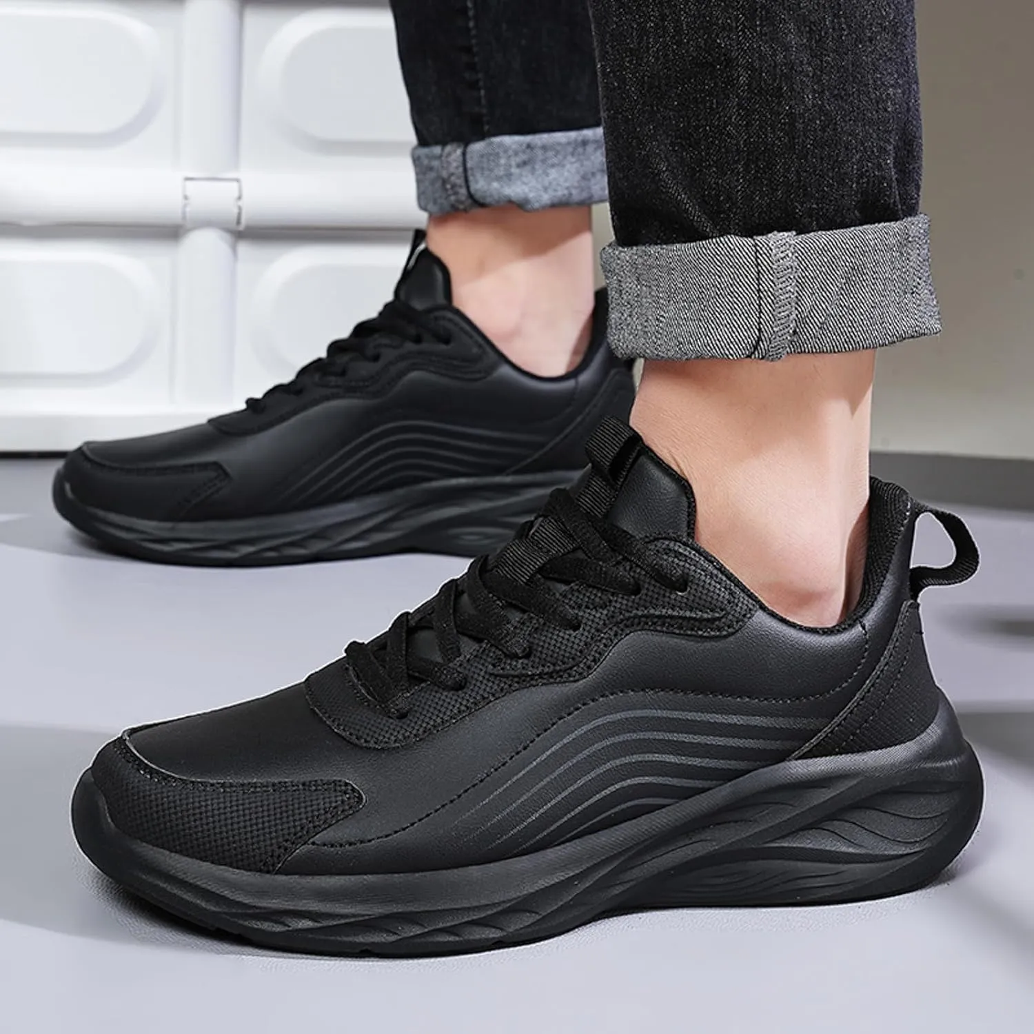 Men's Stretch Memory Foam Shoes Breathable Casual Comfortable Walking Sneaker Arch Support Sports Shoes for Men