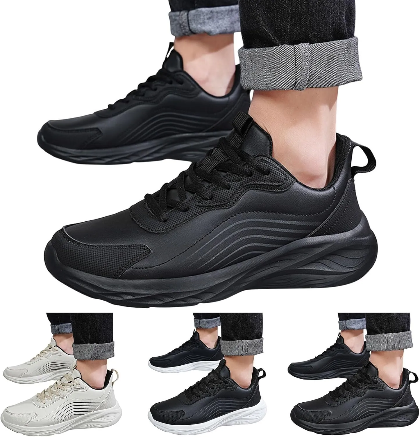 Men's Stretch Memory Foam Shoes Breathable Casual Comfortable Walking Sneaker Arch Support Sports Shoes for Men