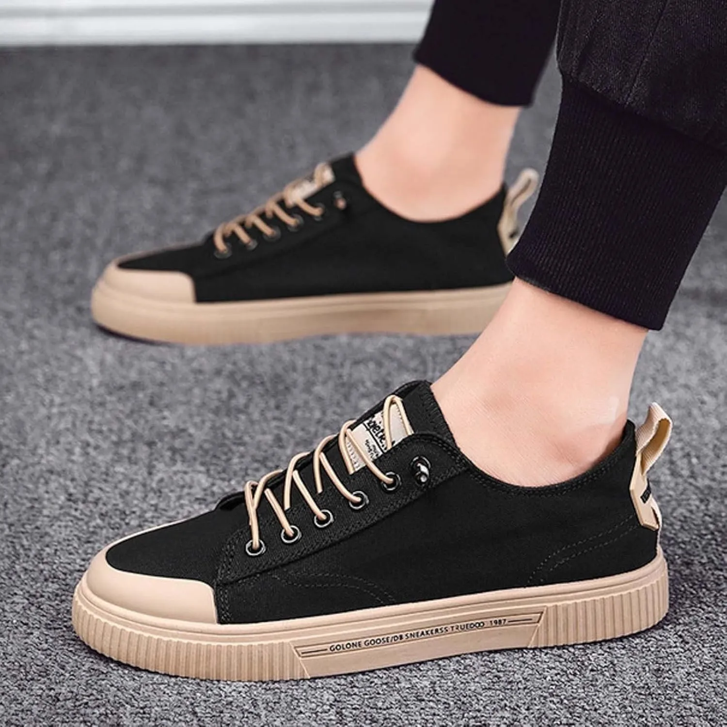 Men's Stretch Memory Foam Shoes Lightweight Breathable Walking Shoe Gym Tennis Breathable Lace Up Shoes for Men