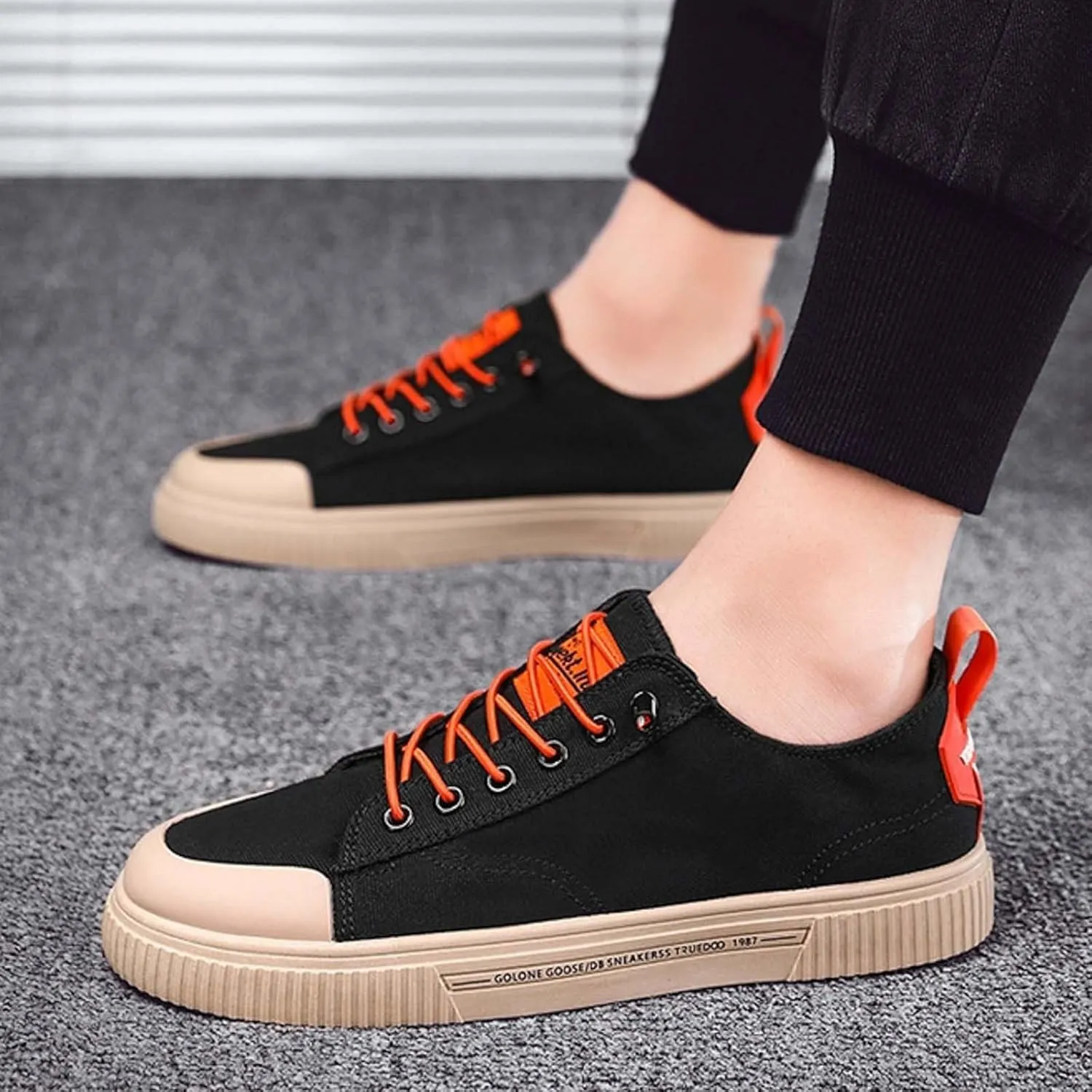 Men's Stretch Memory Foam Shoes Lightweight Breathable Walking Shoe Gym Tennis Breathable Lace Up Shoes for Men