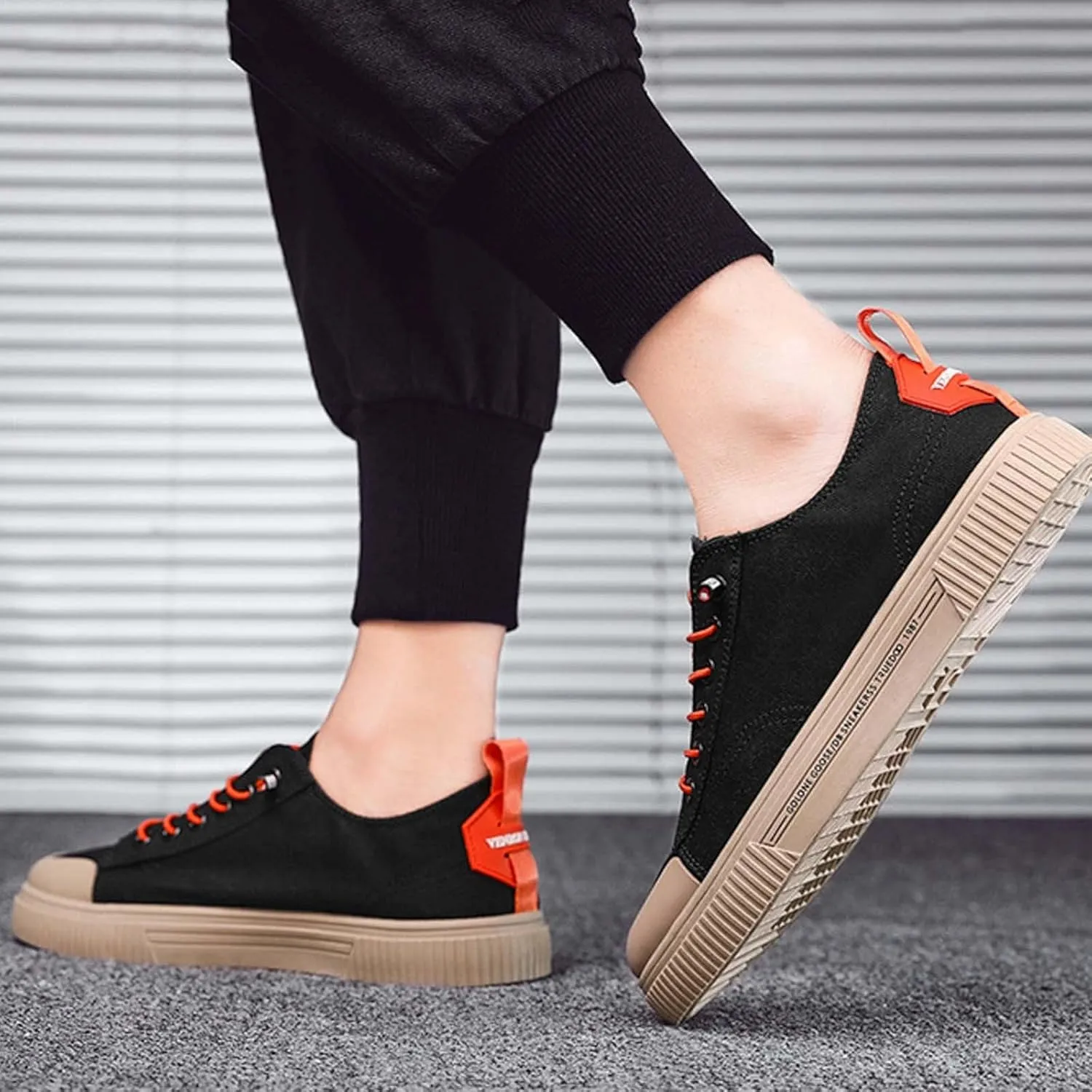 Men's Stretch Memory Foam Shoes Lightweight Breathable Walking Shoe Gym Tennis Breathable Lace Up Shoes for Men