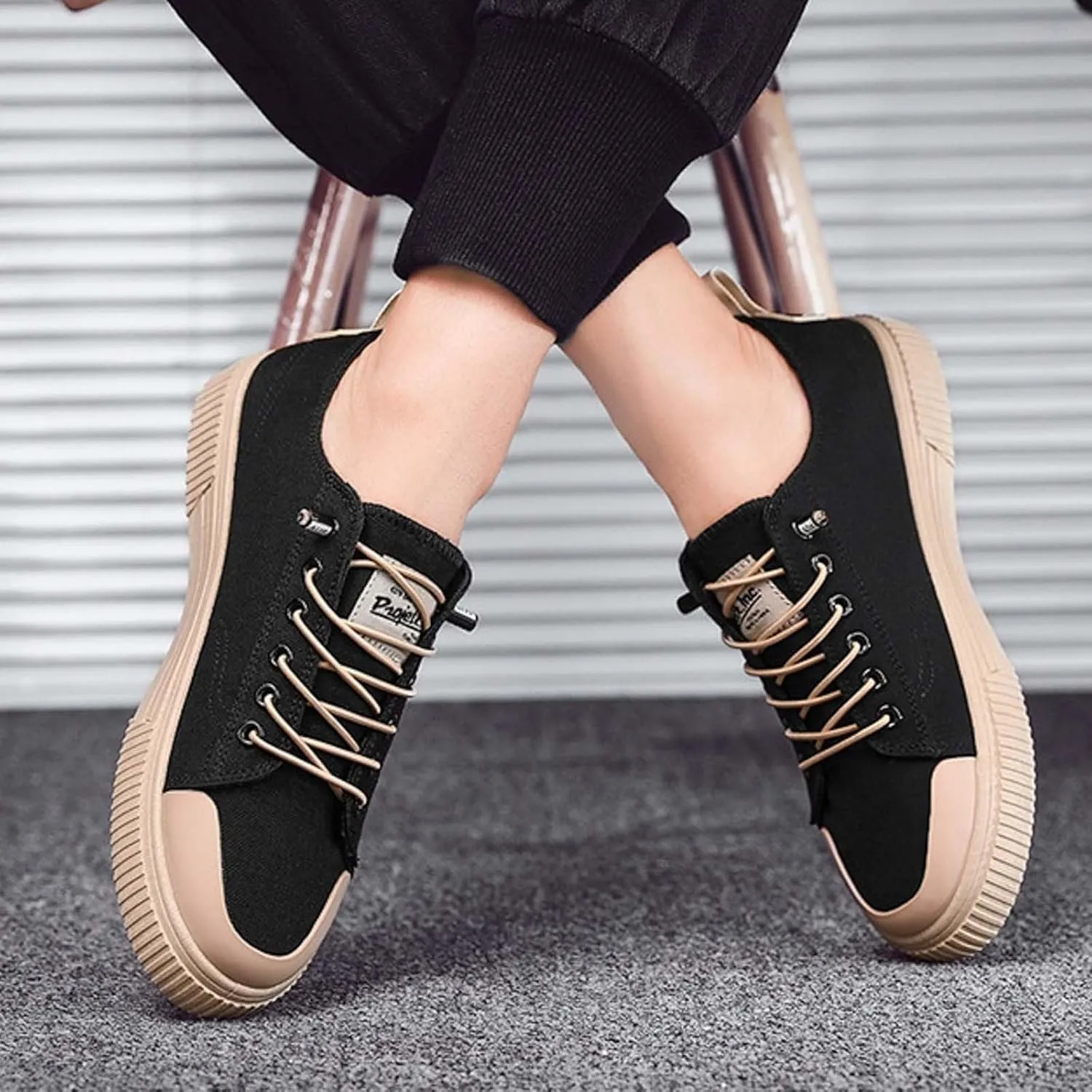 Men's Stretch Memory Foam Shoes Lightweight Breathable Walking Shoe Gym Tennis Breathable Lace Up Shoes for Men