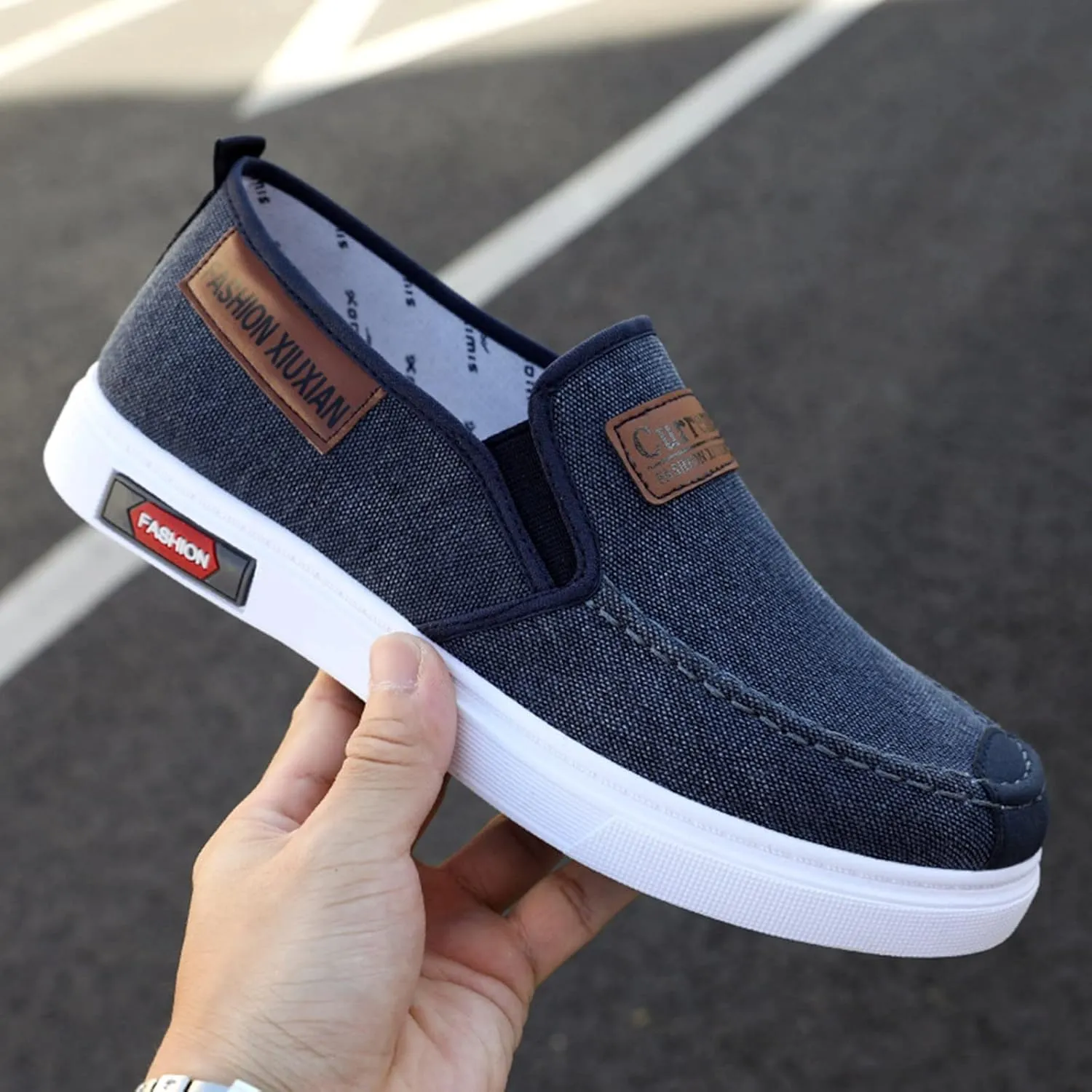Men's Stretch Memory Foam Shoes Slip On Lightweight Breathable Fashion Sneaker Convenient Elderly Slip On Shoes