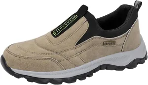 Men's White, Black, Grey Hiking Shoes - All Season, Flat Heel, Round Toe, Slip-On, Water Resistant, Slip-Resistant, Casual, Outdoor, Adult Men's Size