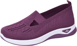 Orthopedic Shoes for Women Woven Orthopedic Breathable Shoes Slip On Arch Support Walking Shoes Diabetic Foam Shoes